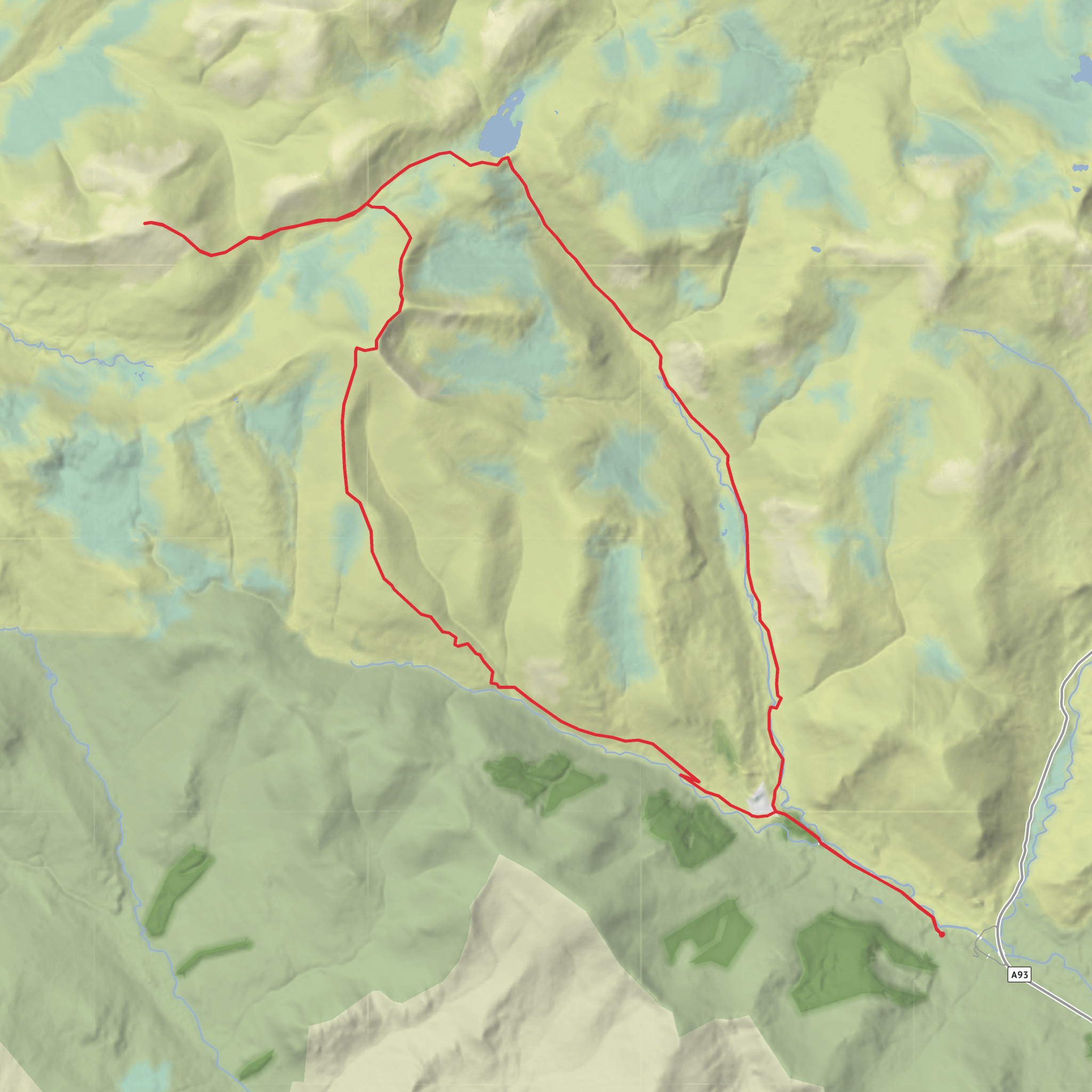 Glas Tulaichean from Spit Glanshee mobile static map