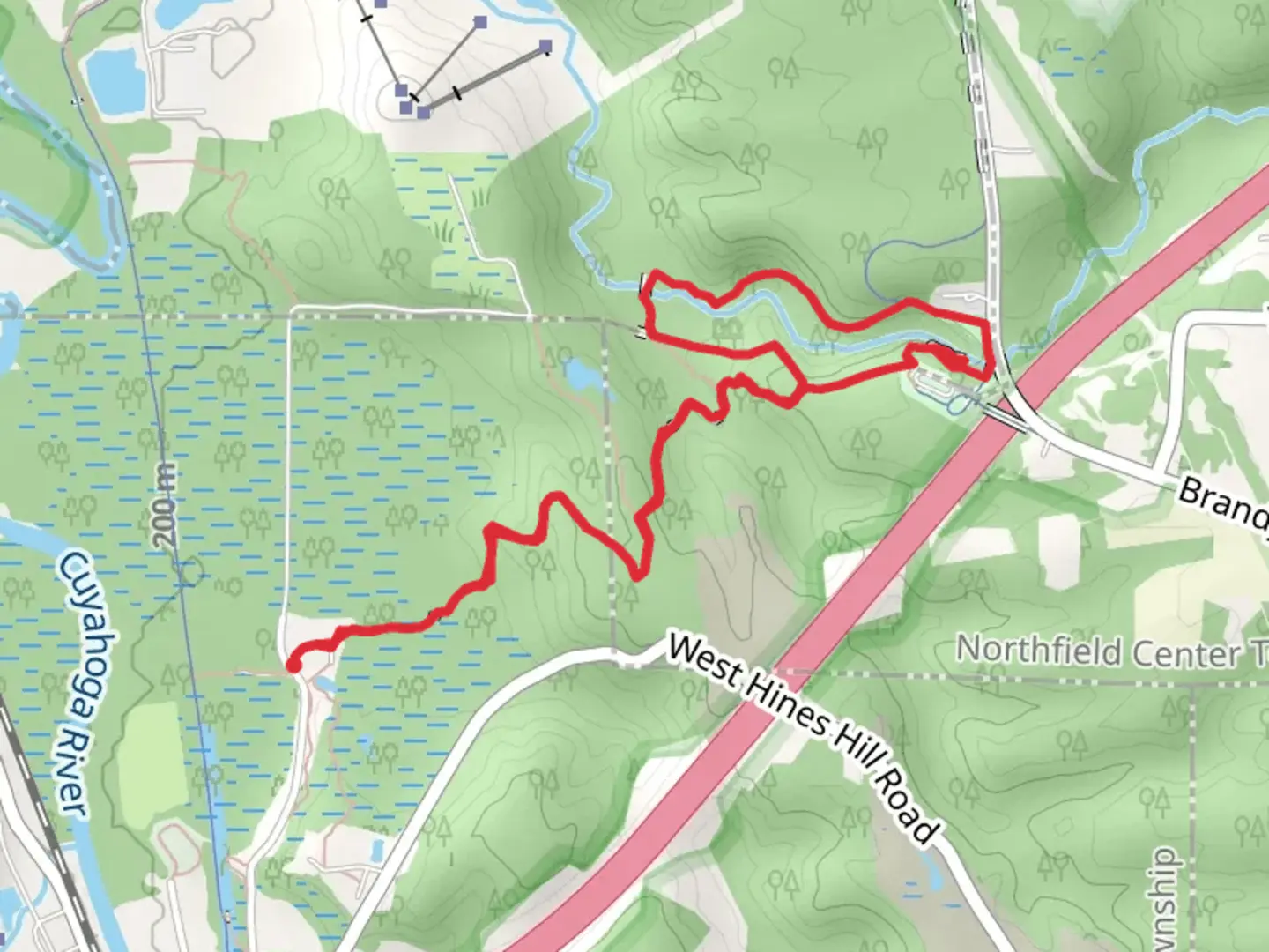 An image depicting the trail Brandywine Gorge Loop - Stanford Trail and its surrounding area.