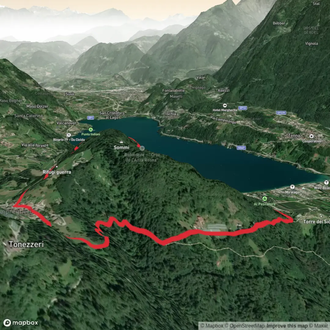 An image depicting the trail Wandeling van Pian dei Pradi and its surrounding area.