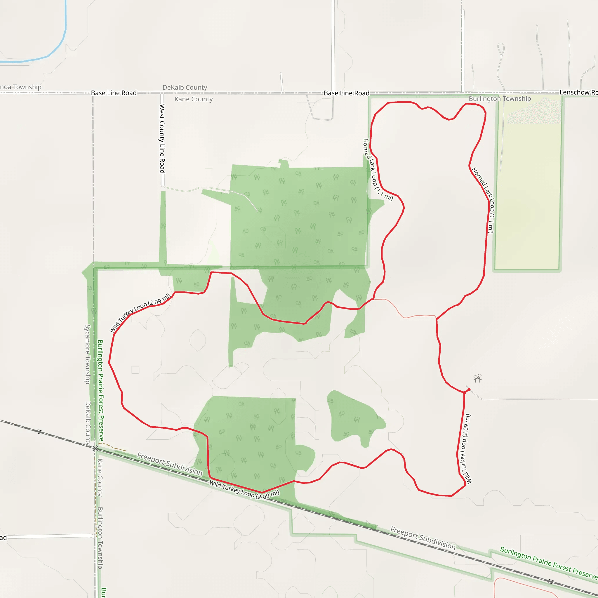 Horned Lark and Wild Turkey Loop mobile static map