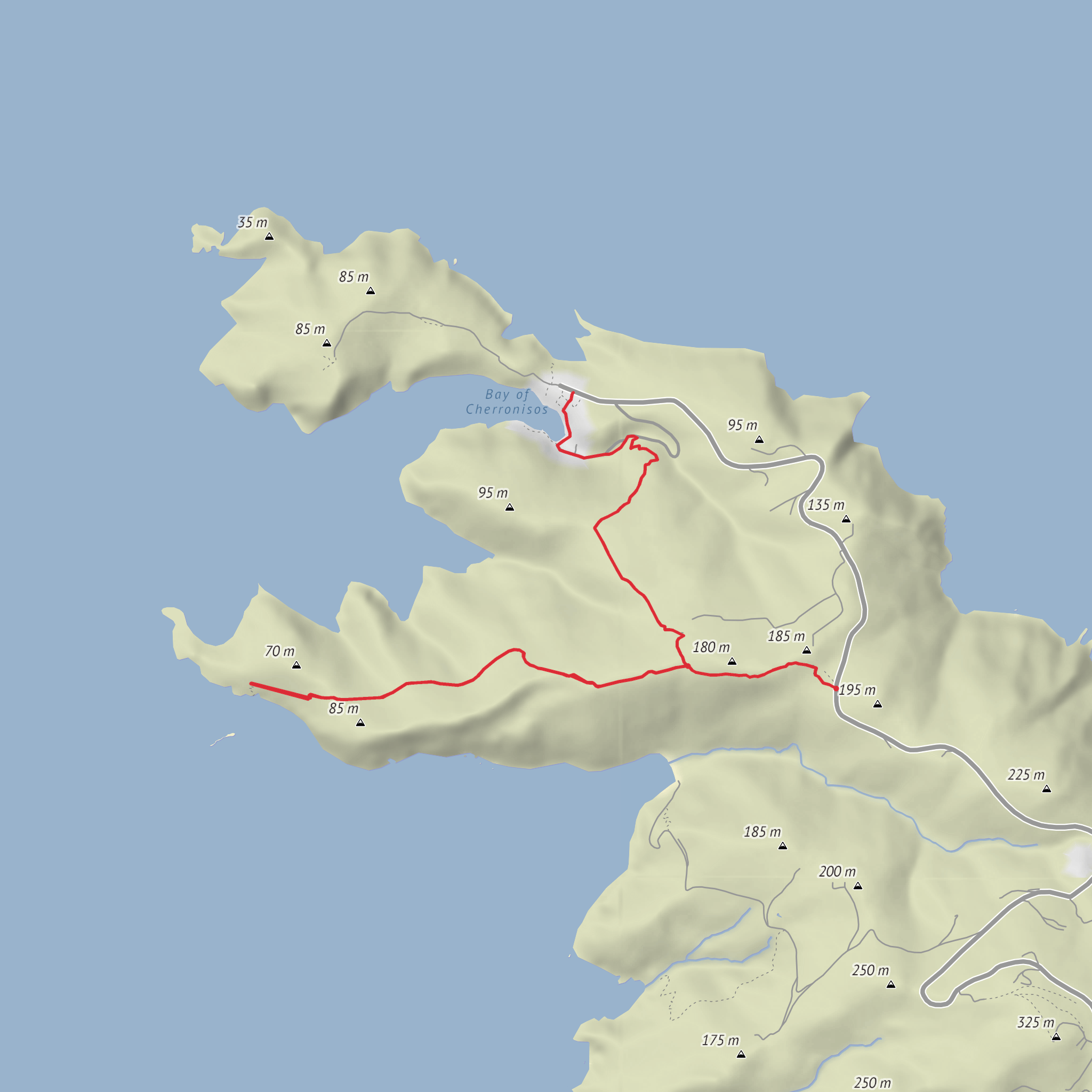 Kabanario to Cherronissos via Heronissos mobile static map