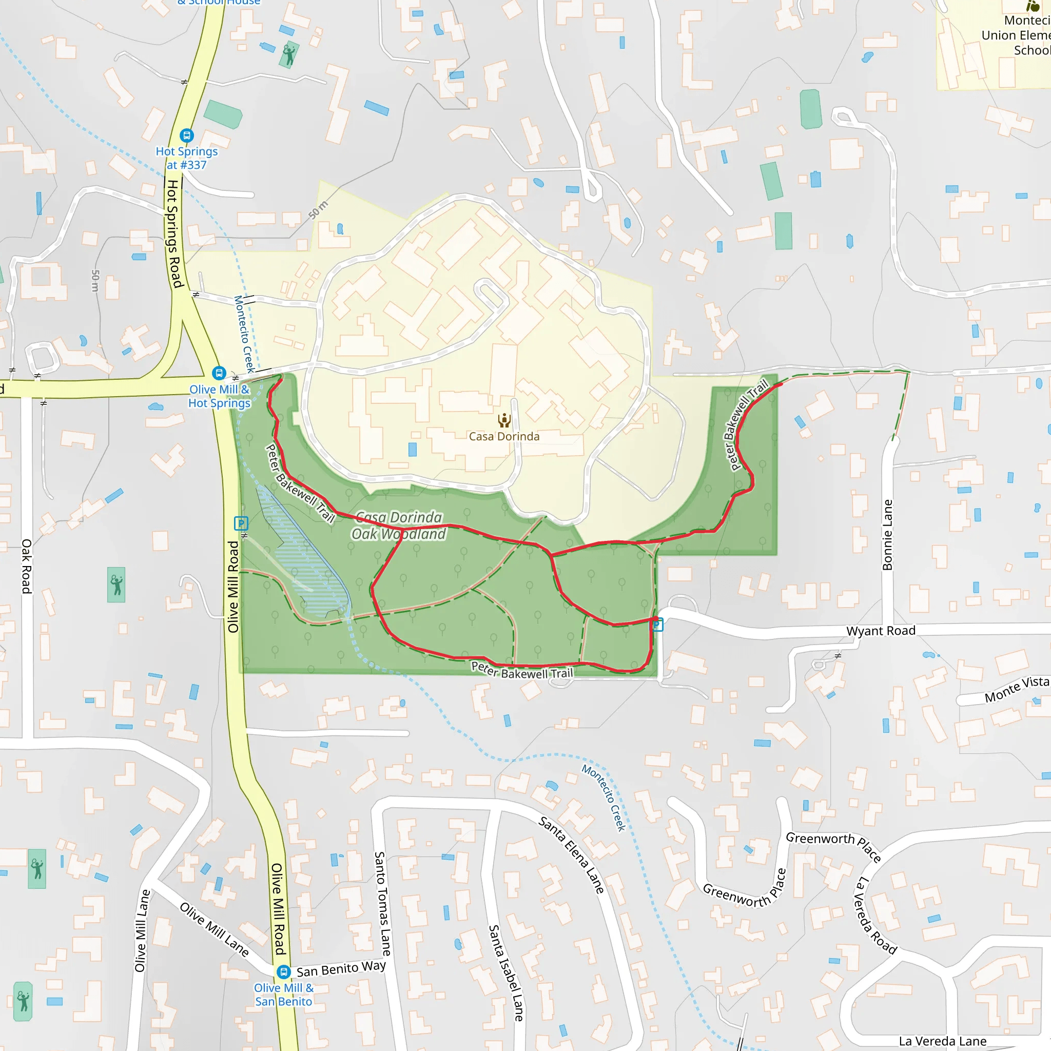 Casa Dorinda Oak Woodland Loop mobile static map