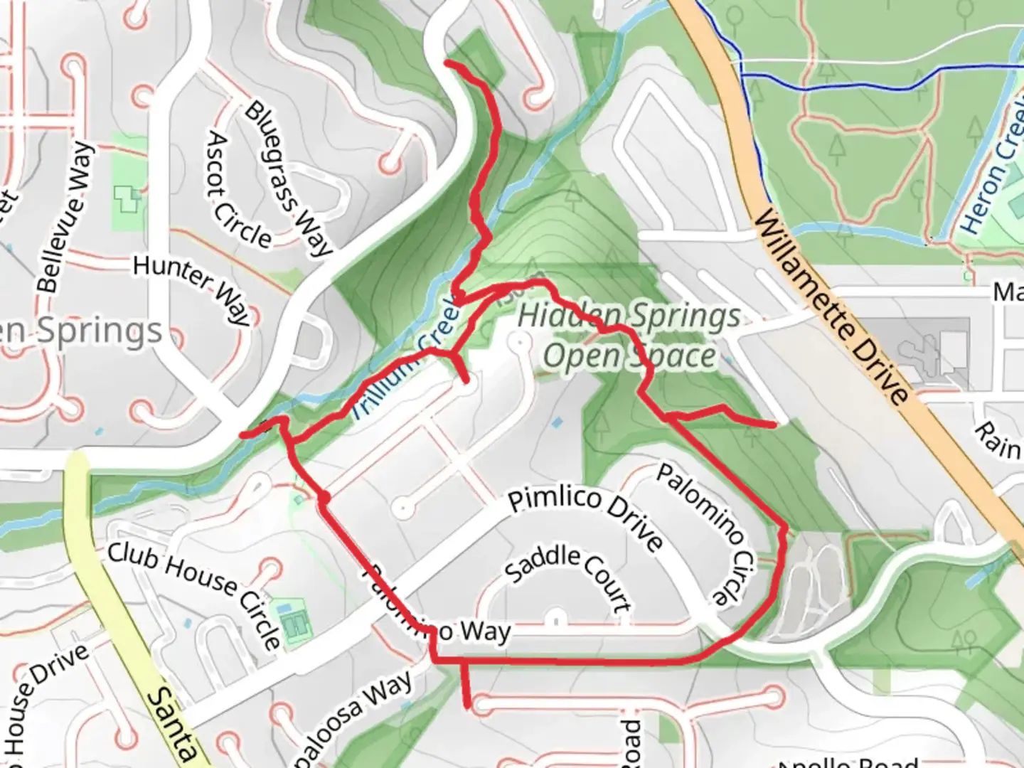 An image depicting the trail Palomino Loop Trail and its surrounding area.
