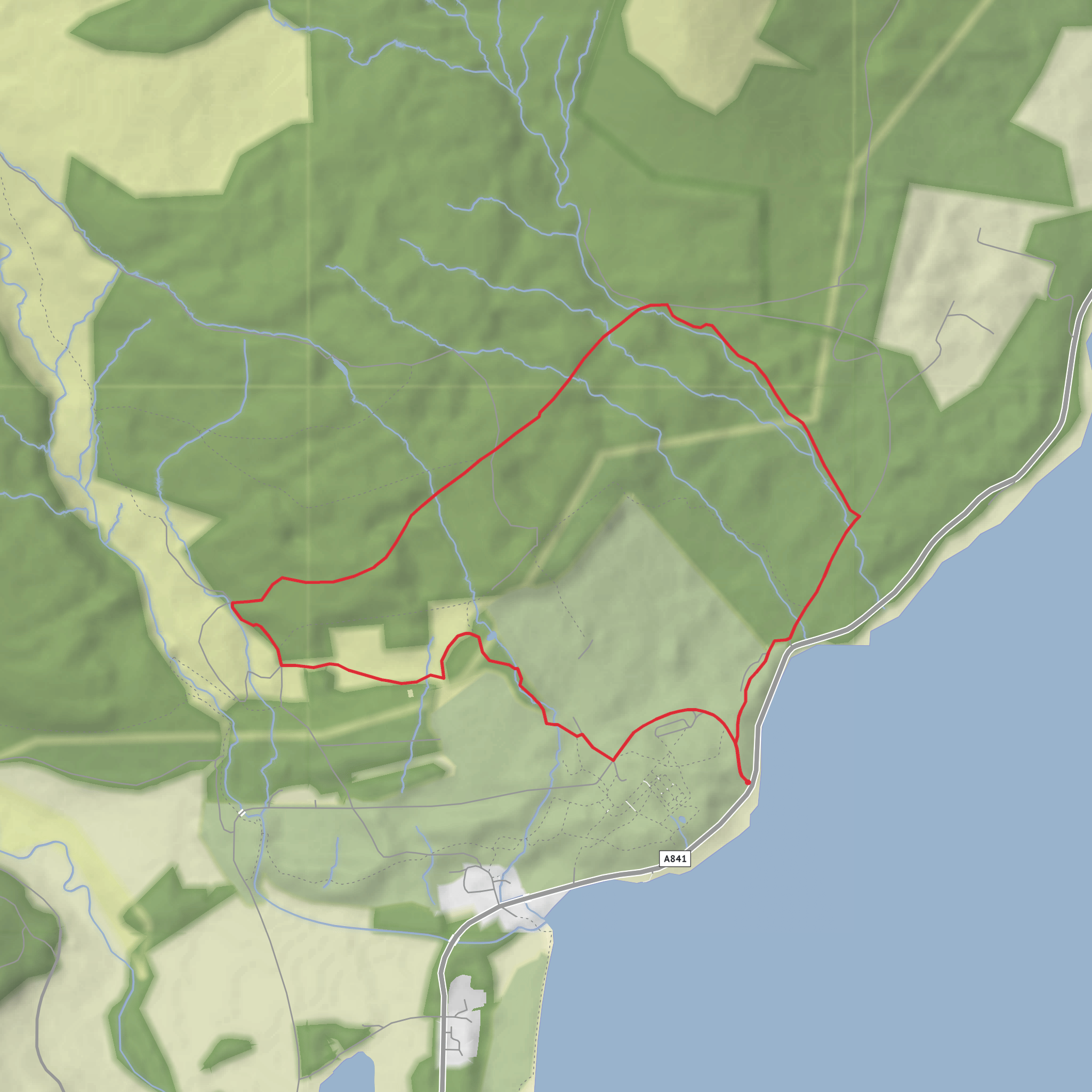 Cnocan Wood, Merkland Wood, Brodick Castle and Brodick Bay mobile static map