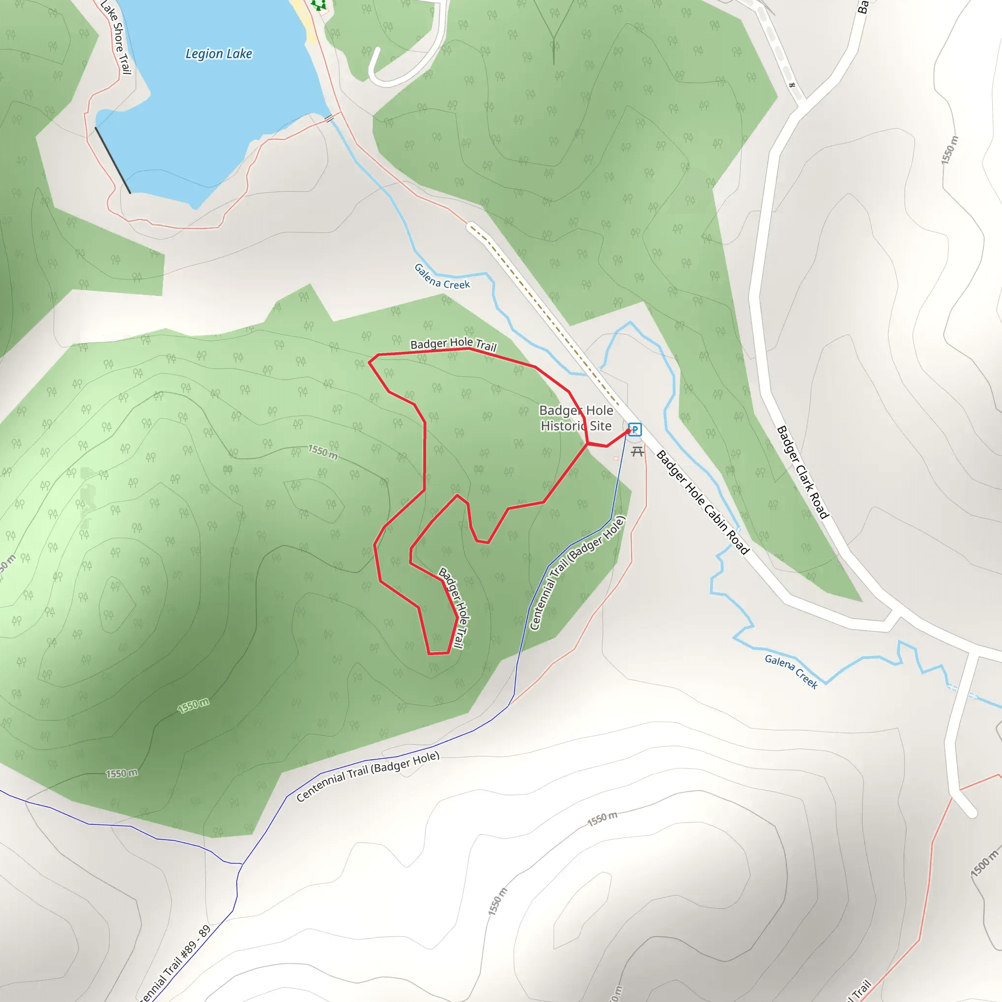 Badger Hole Loop Trail mobile static map