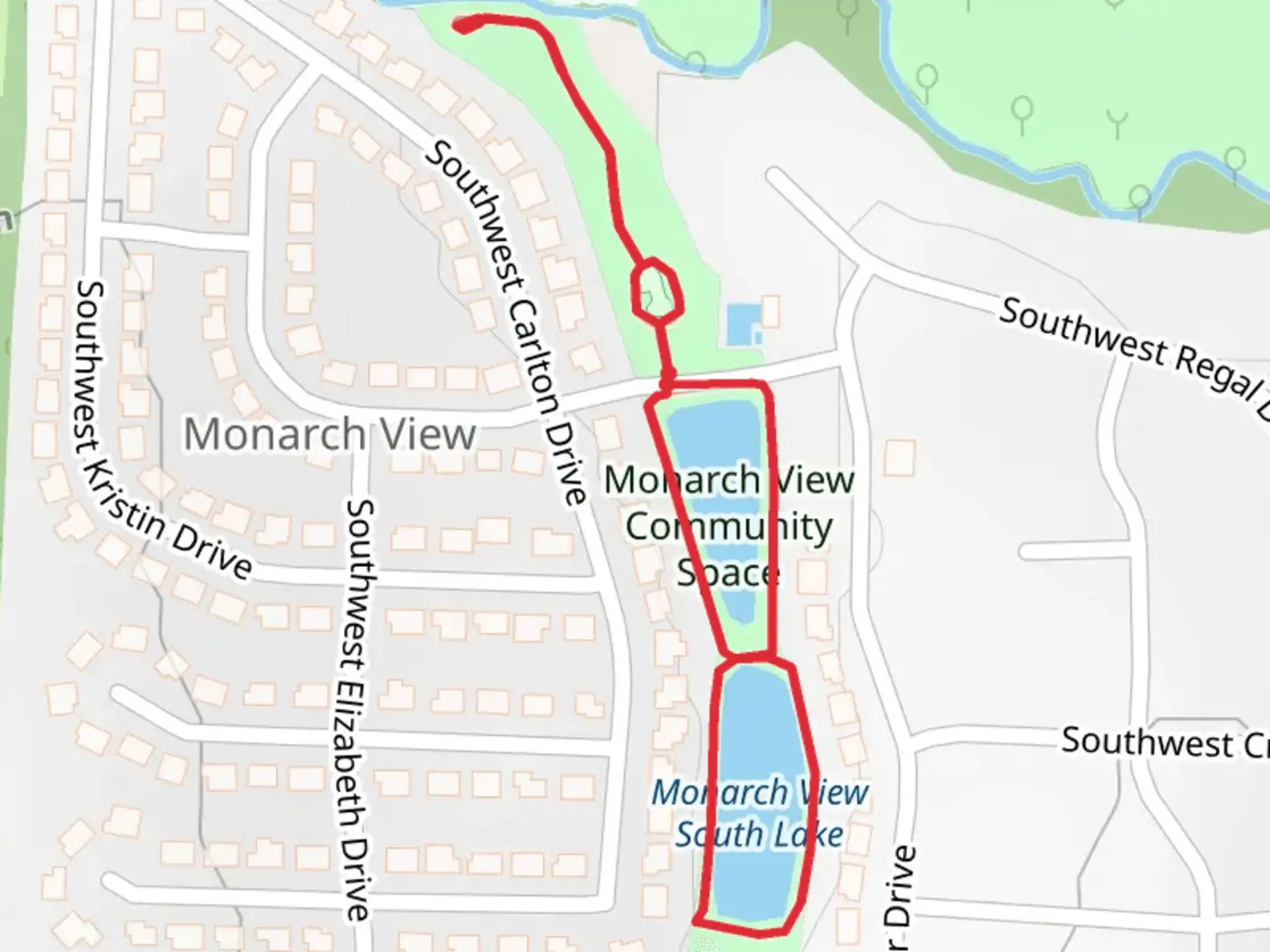 An image depicting the trail Monarch View North and South Lake Loop and its surrounding area.
