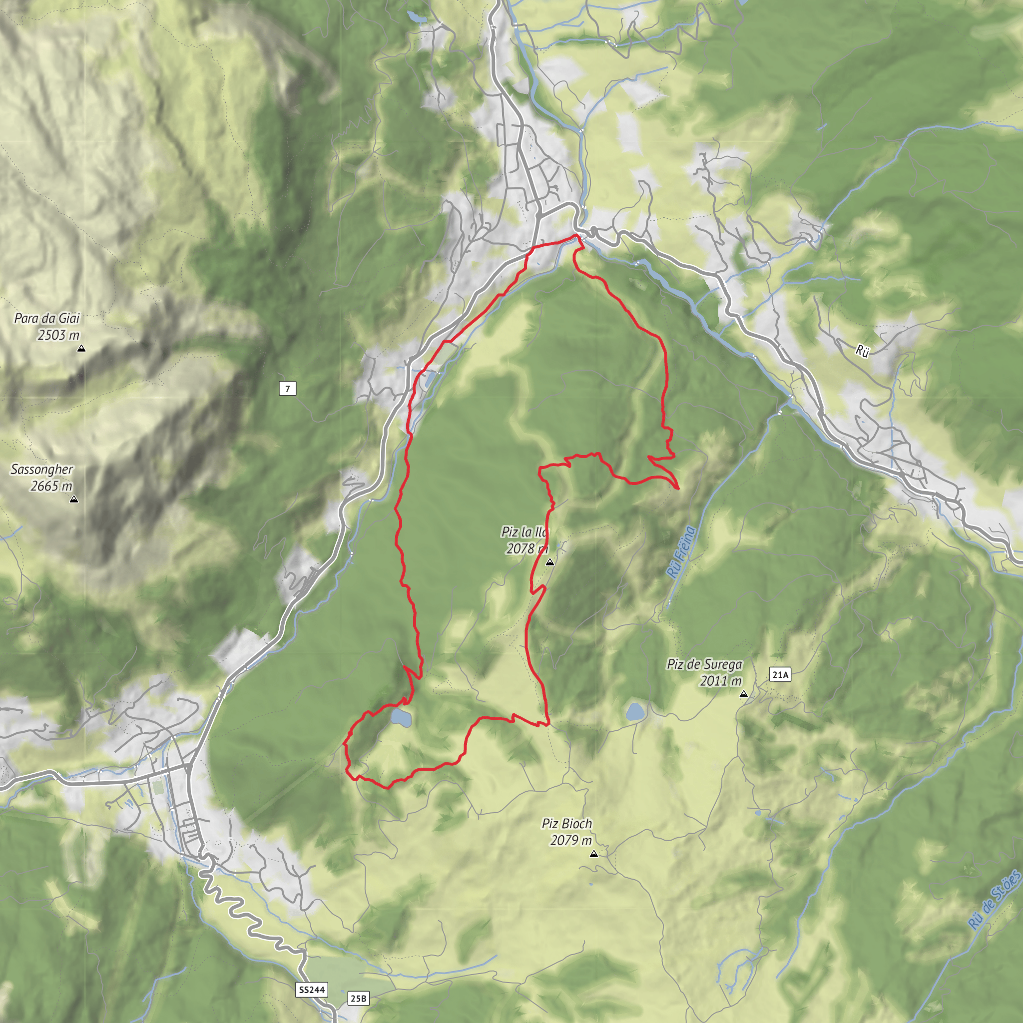 Hike 6 - Col_Alt__Funtanacia__Piz_la_Ila mobile static map