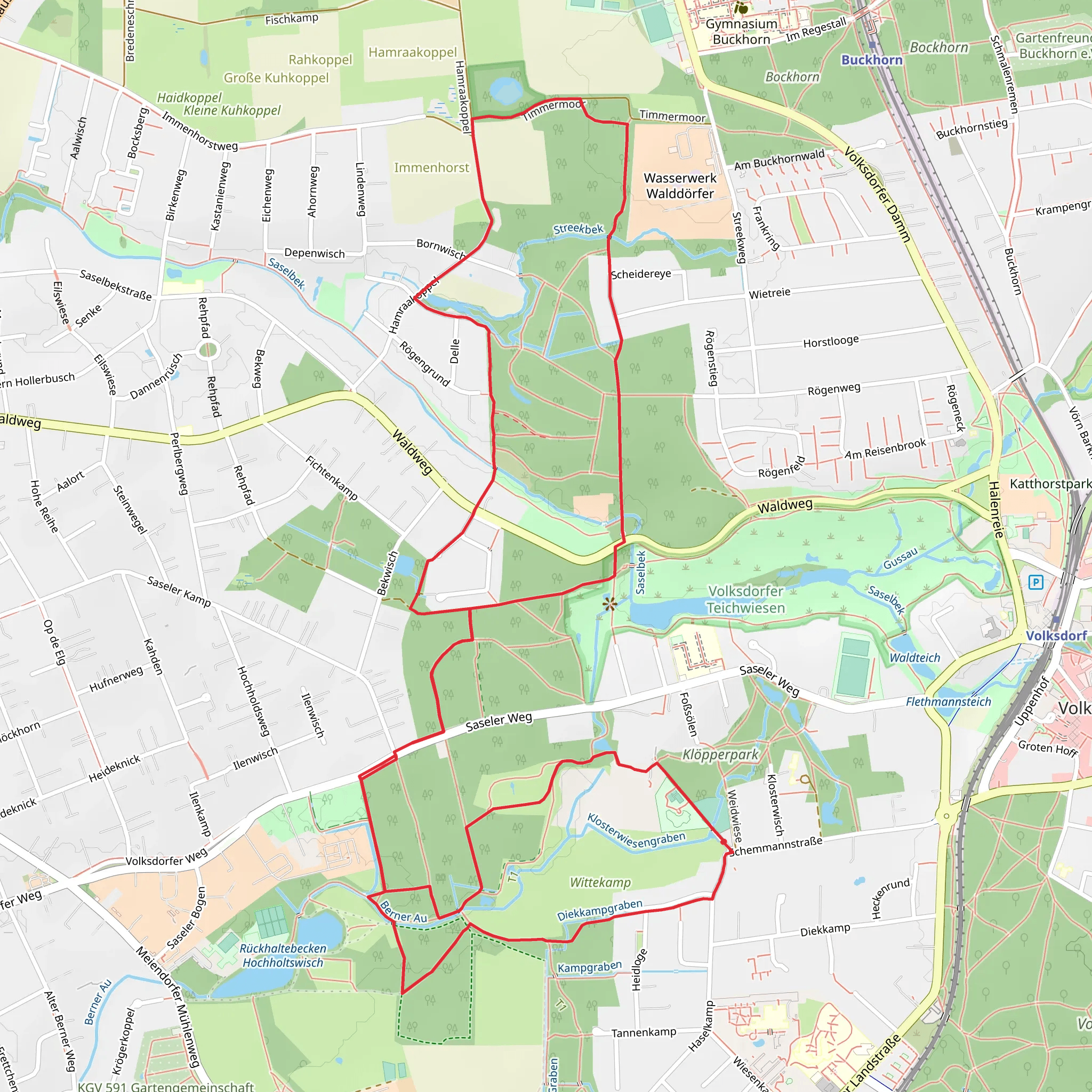 Diekkampgraben via Volksdorfer Rundwanderweg mobile static map