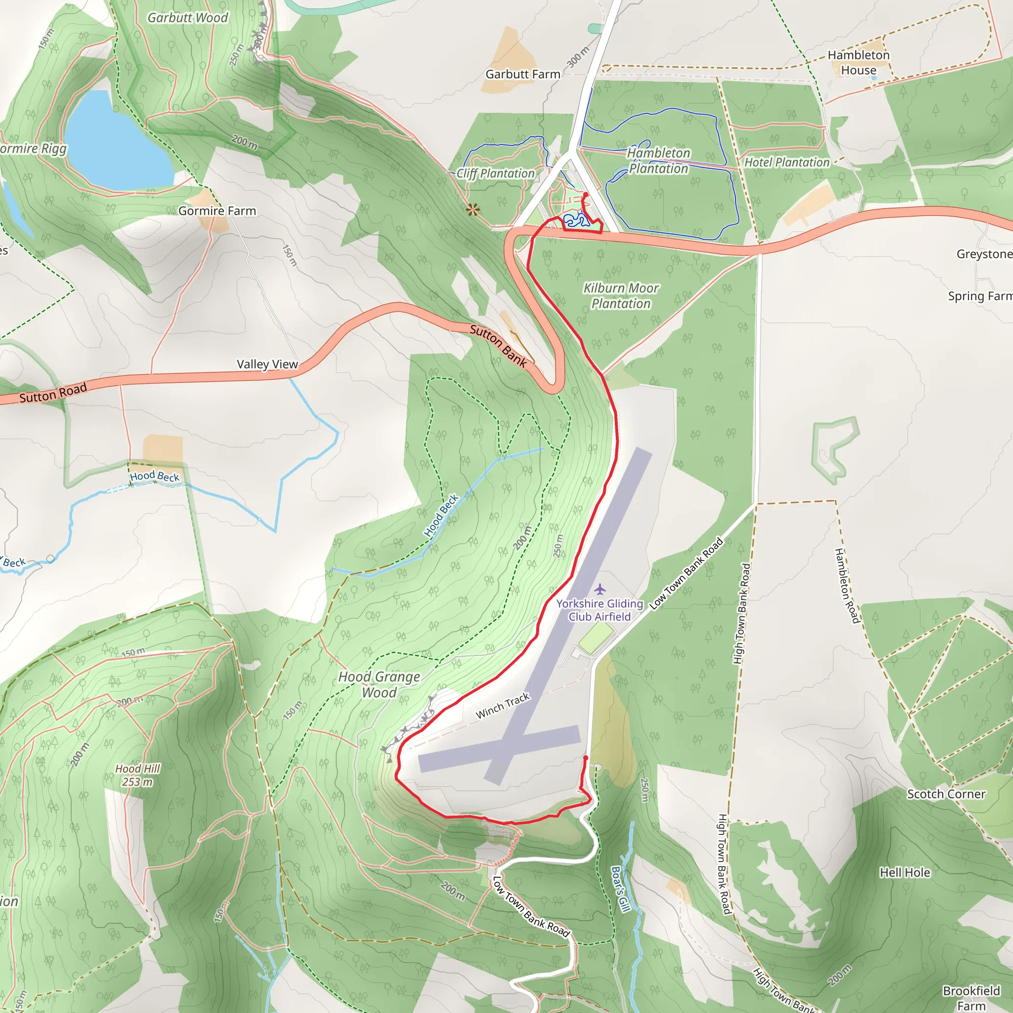 Sutton Bank and the White Horse Walk mobile static map