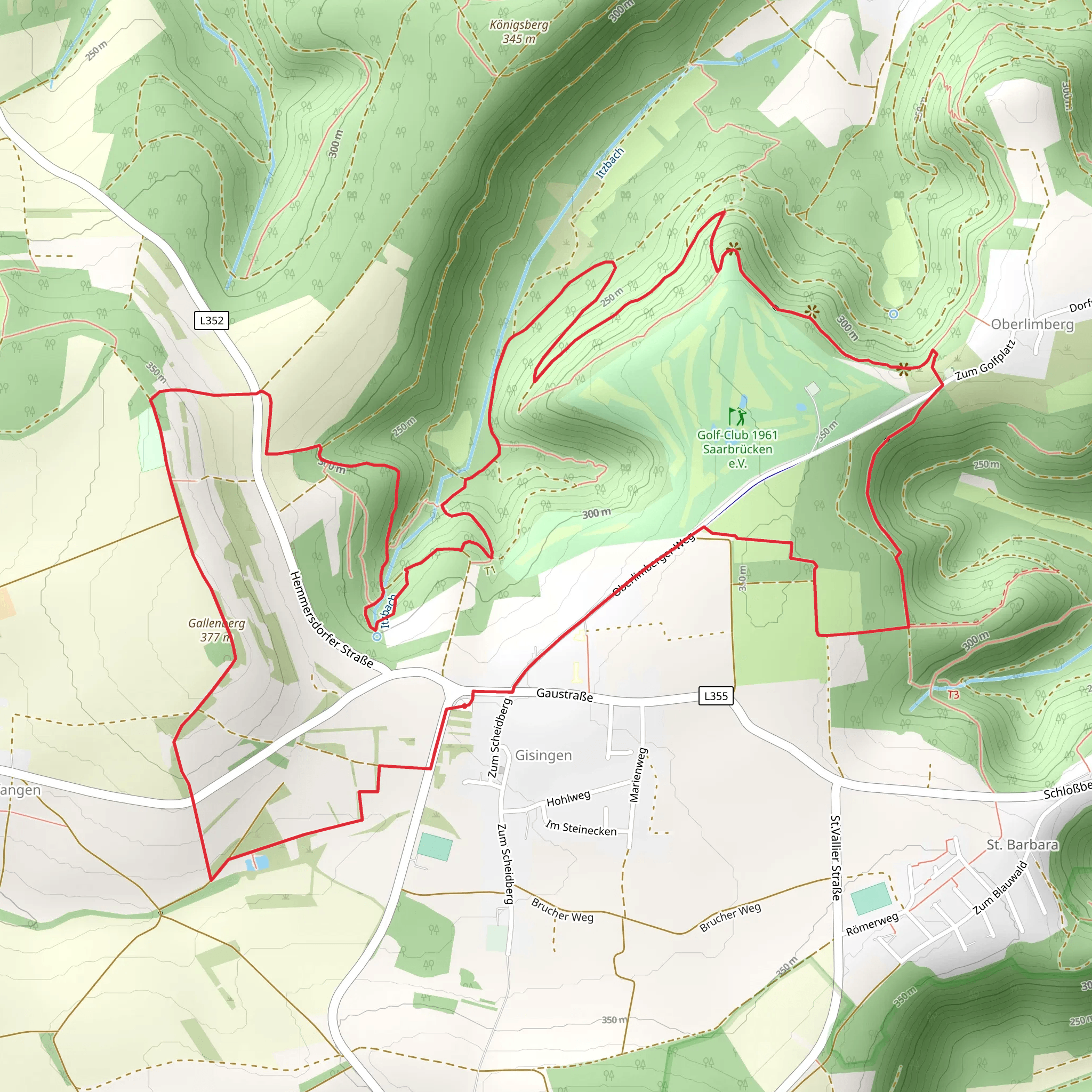 Gallenberg, Husterheck and Hasen Loop mobile static map