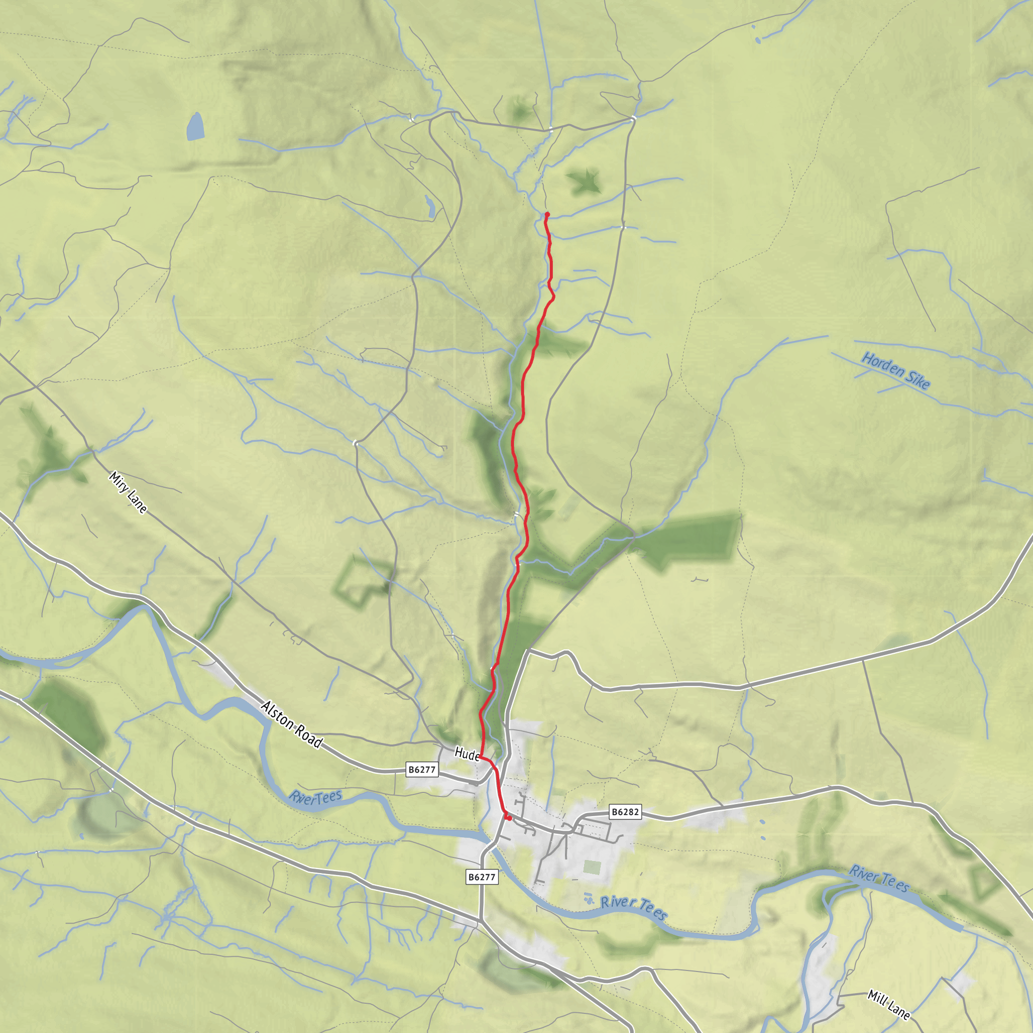 Middleton-in-Teesdale to Marlbeck Lead Mine Walk mobile static map