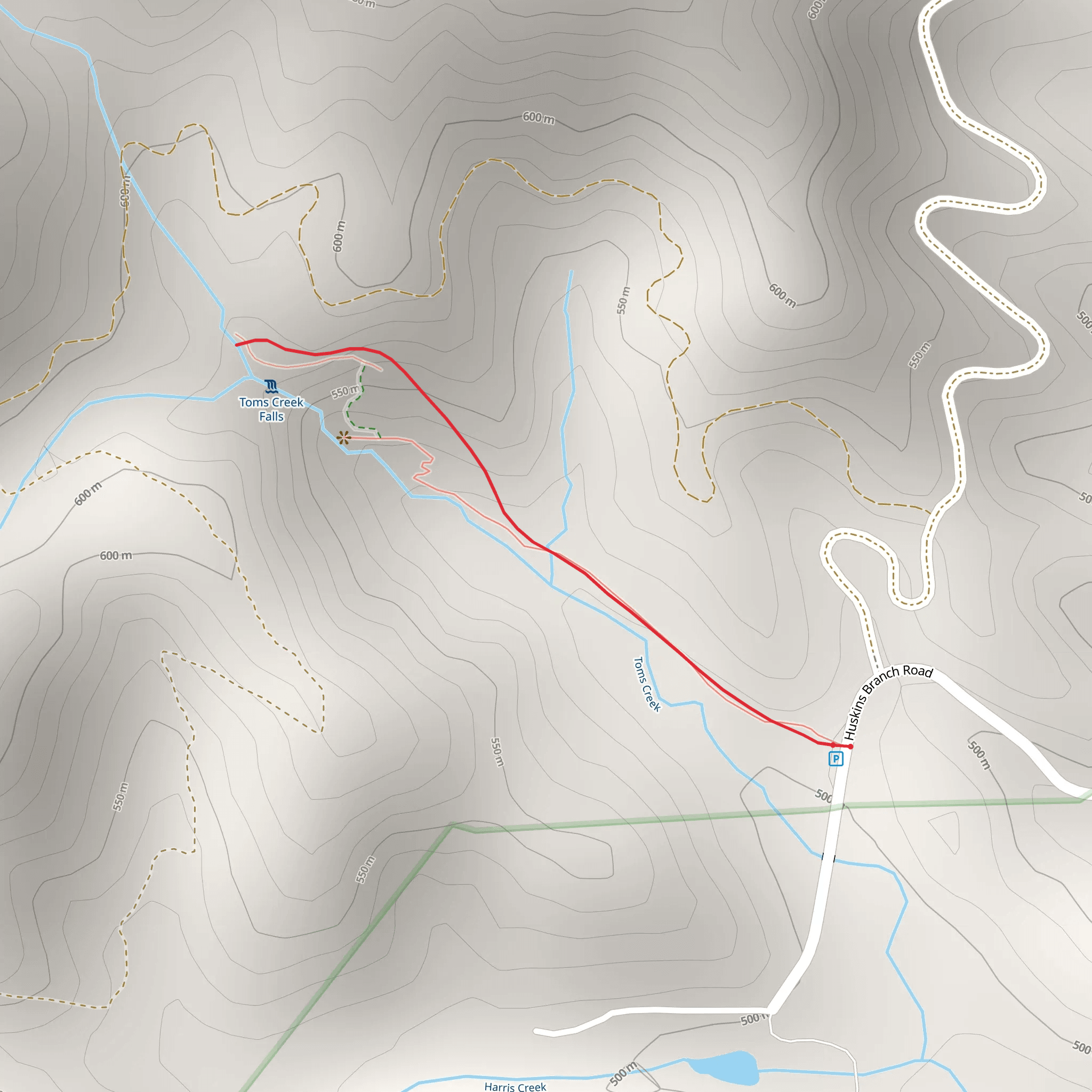 Falls Branch Trail mobile static map