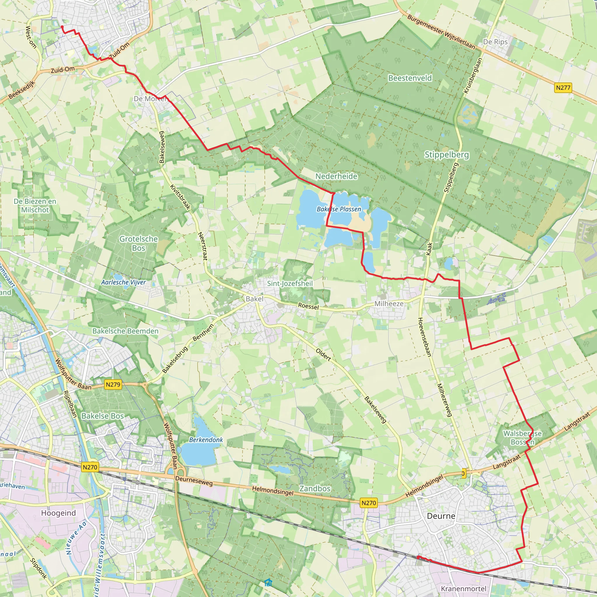 Gemert to Deurne via Bakelse Plassen mobile static map