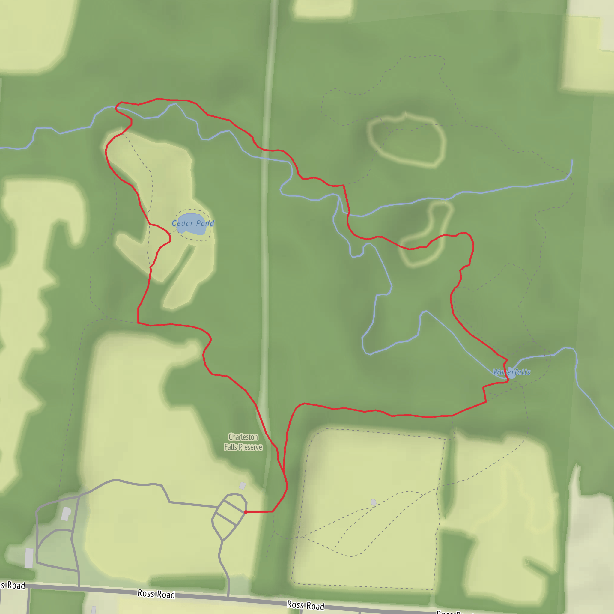Charleston Falls in Charleston Falls Preserve Loop mobile static map