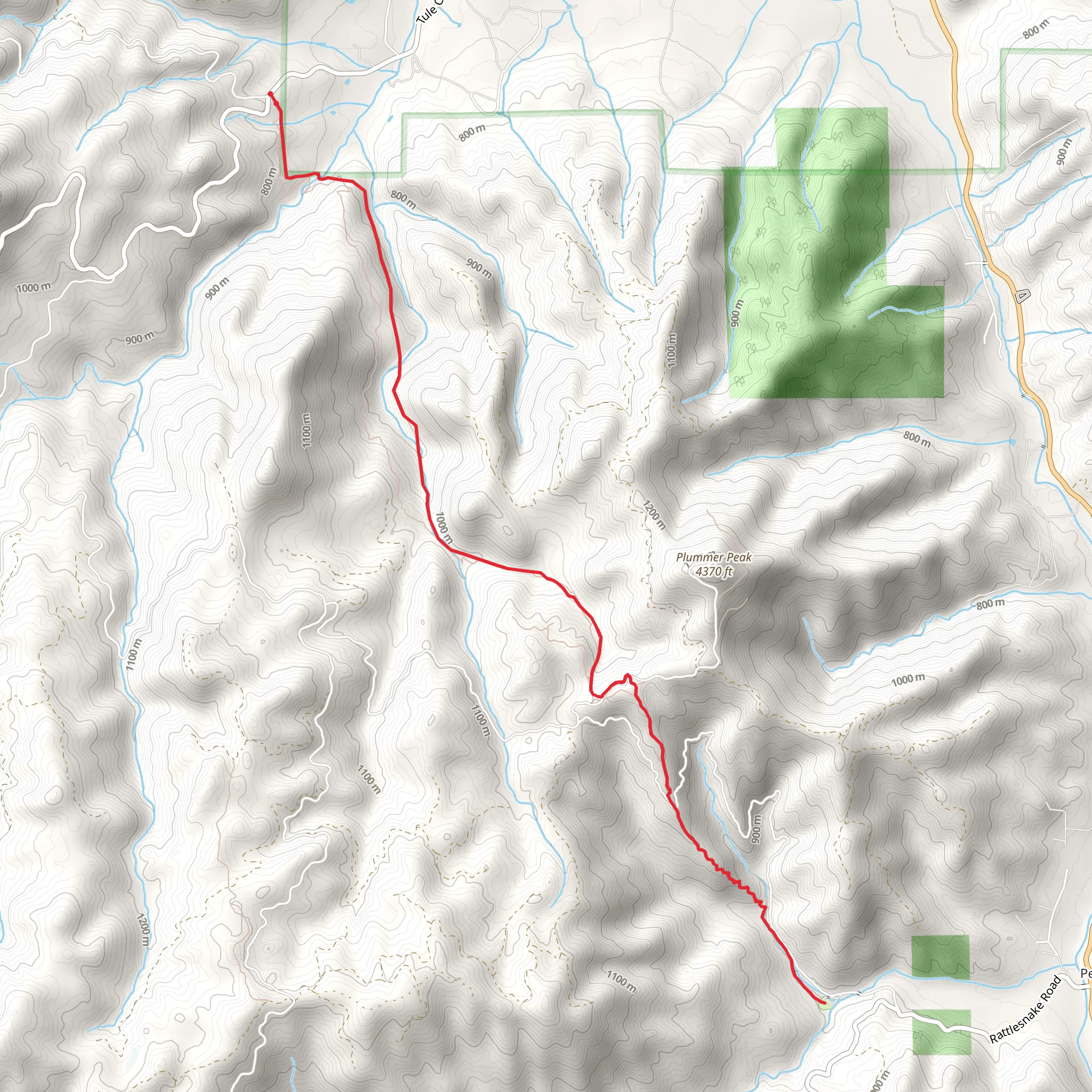 East Tule Creek Trail mobile static map