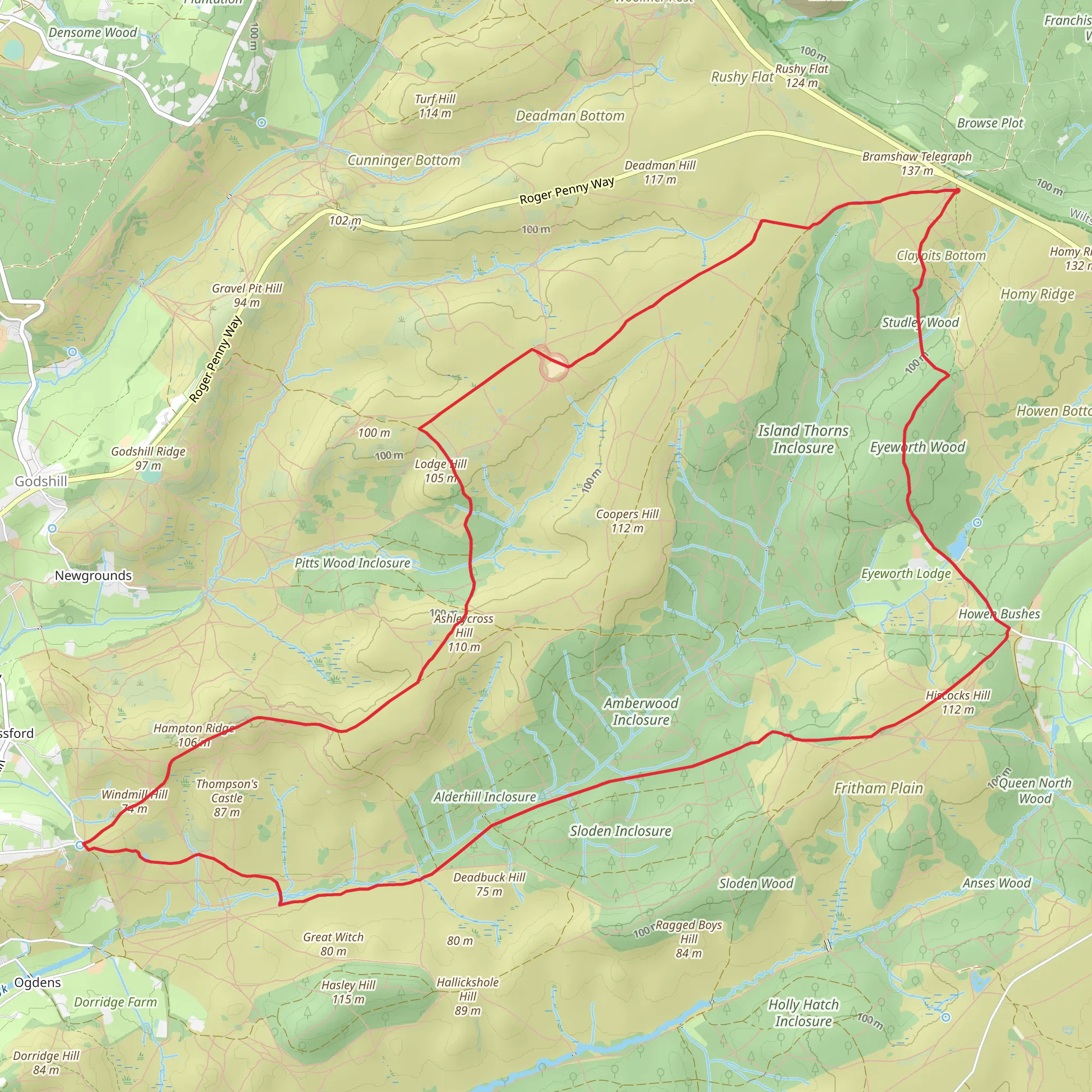 Ashleycross Hill, Hampton Ridge and Windhill Hill Loop | Hampshire | E
