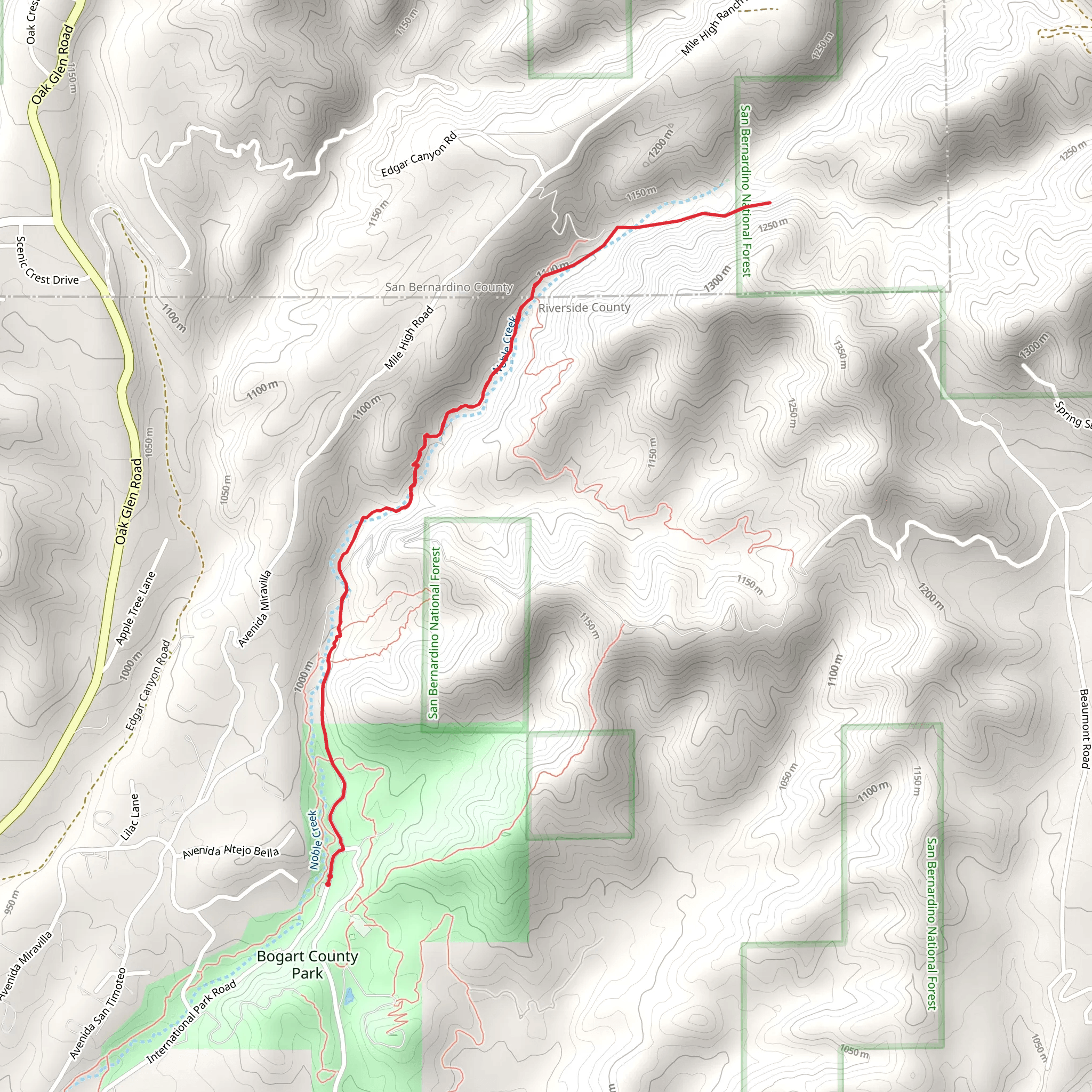 Walk along Noble Creek mobile static map
