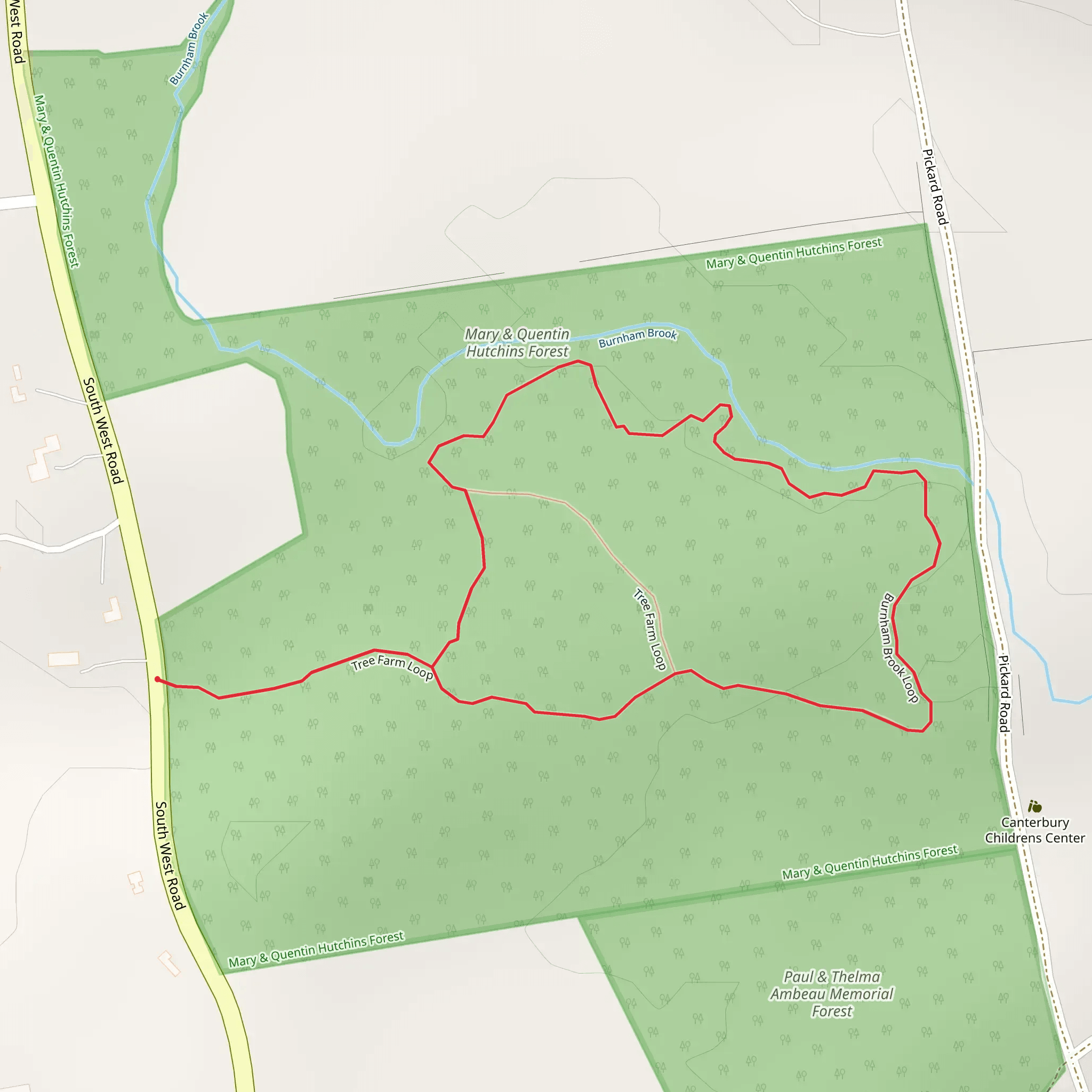 Burnham Brook via Tree Farm Loop mobile static map