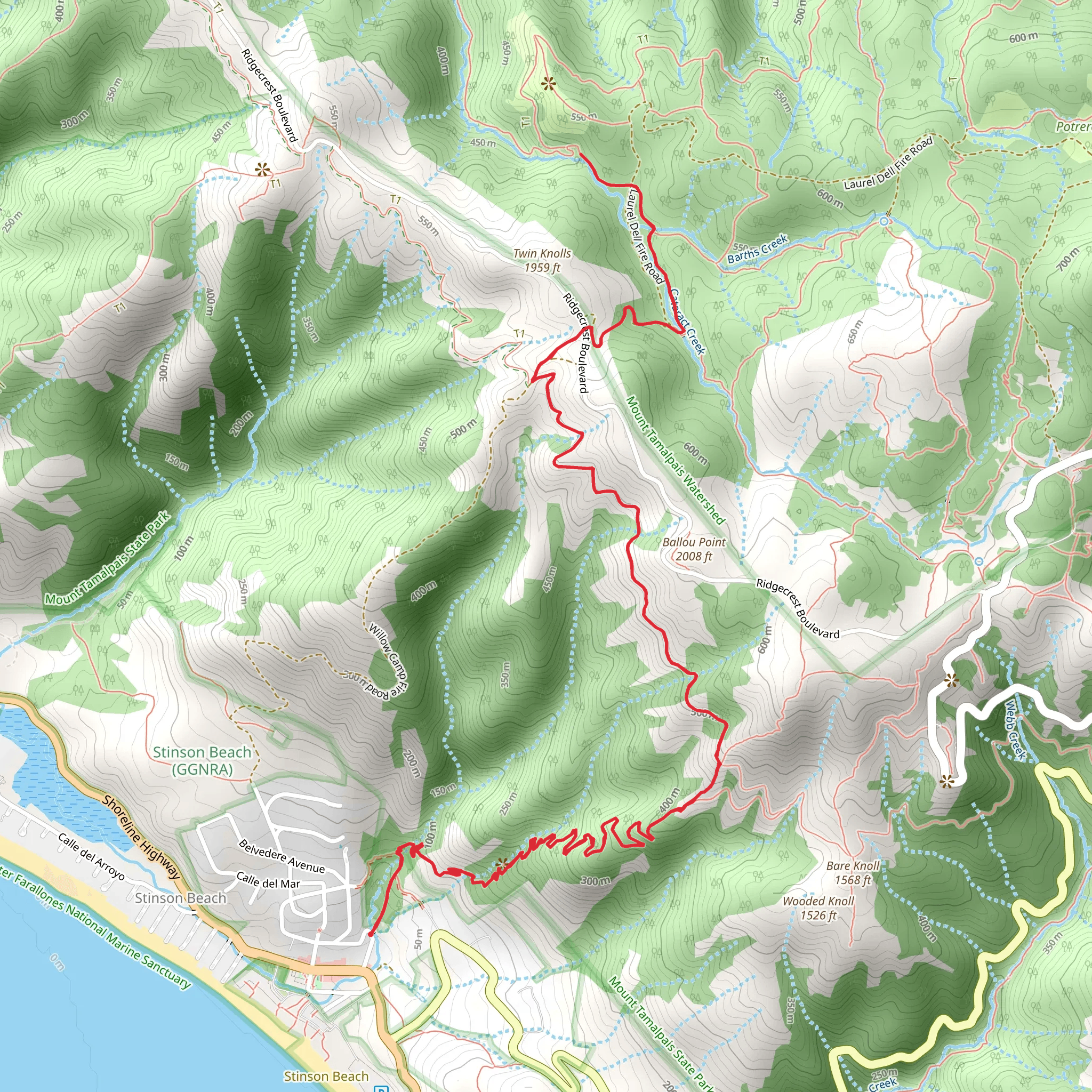 Coastal Trail and Matt Davis Trail mobile static map