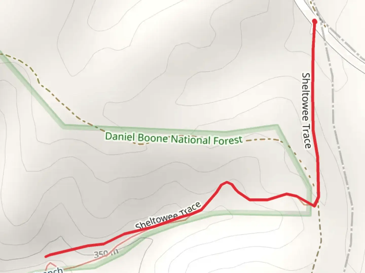 An image depicting the trail Sheltowee Trace and its surrounding area.