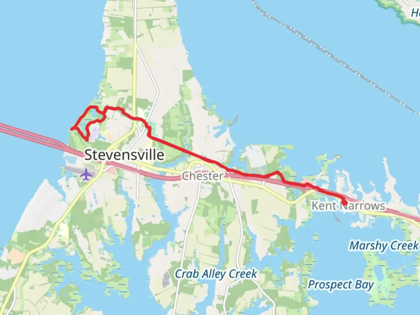 An image depicting the trail Cross Island Trail and Terrapin Nature Area and its surrounding area.