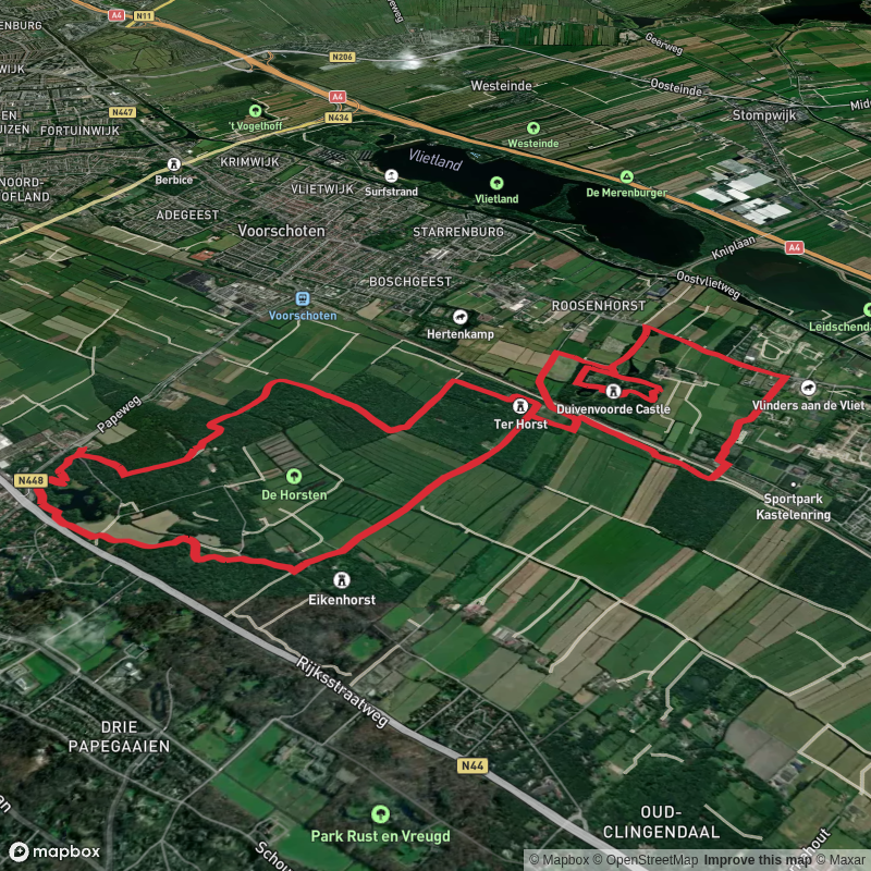 Duivenvoorde Castle via Rood, Blauw and Landgoed Duivenvoorde