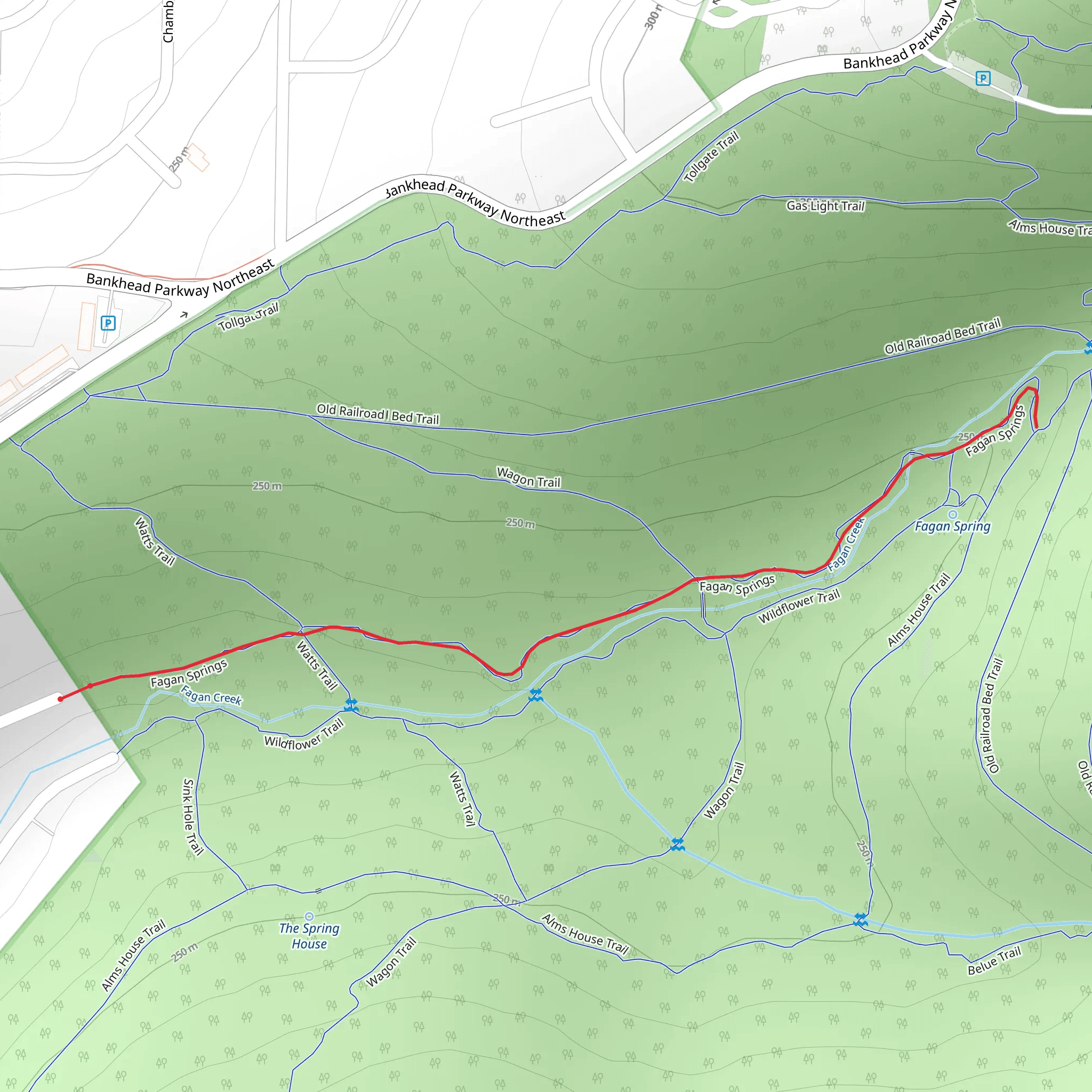 Fagan Creek via Fagan Springs mobile static map