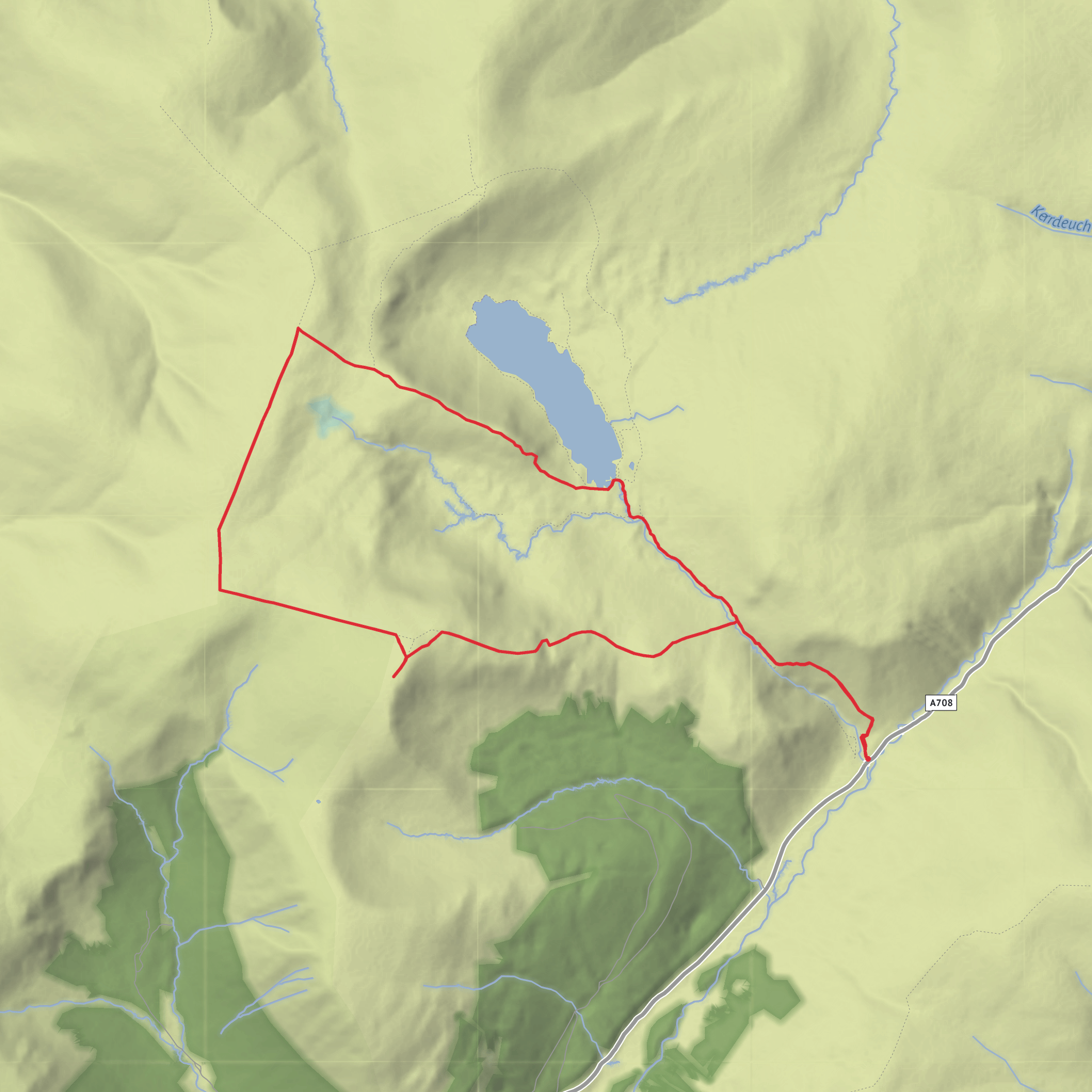 Loch Skeen, Donald Cleuch Head, White Coomb Loop mobile static map