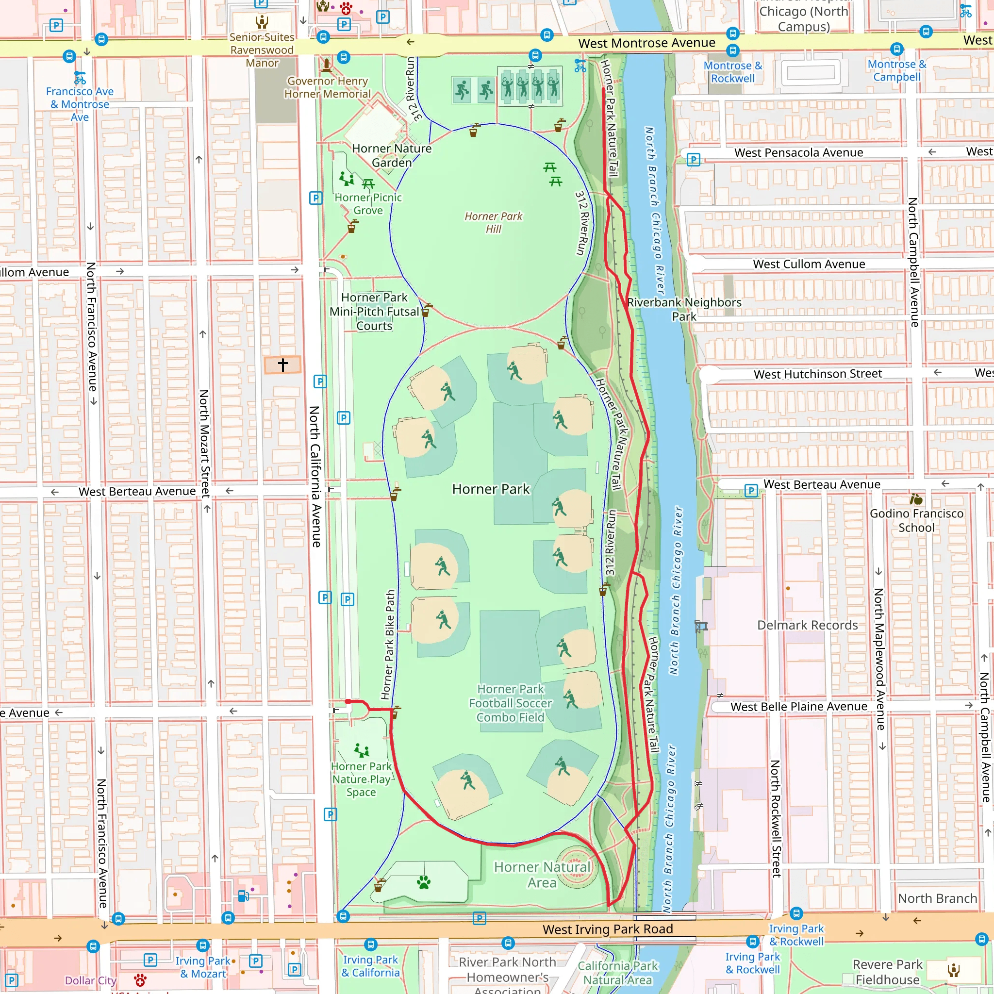 Riverbank Neighbors Park Walk mobile static map