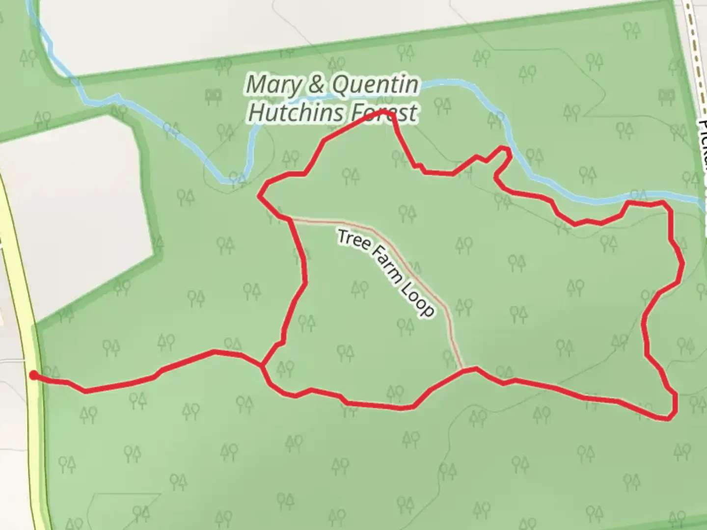 An image depicting the trail Burnham Brook via Tree Farm Loop and its surrounding area.