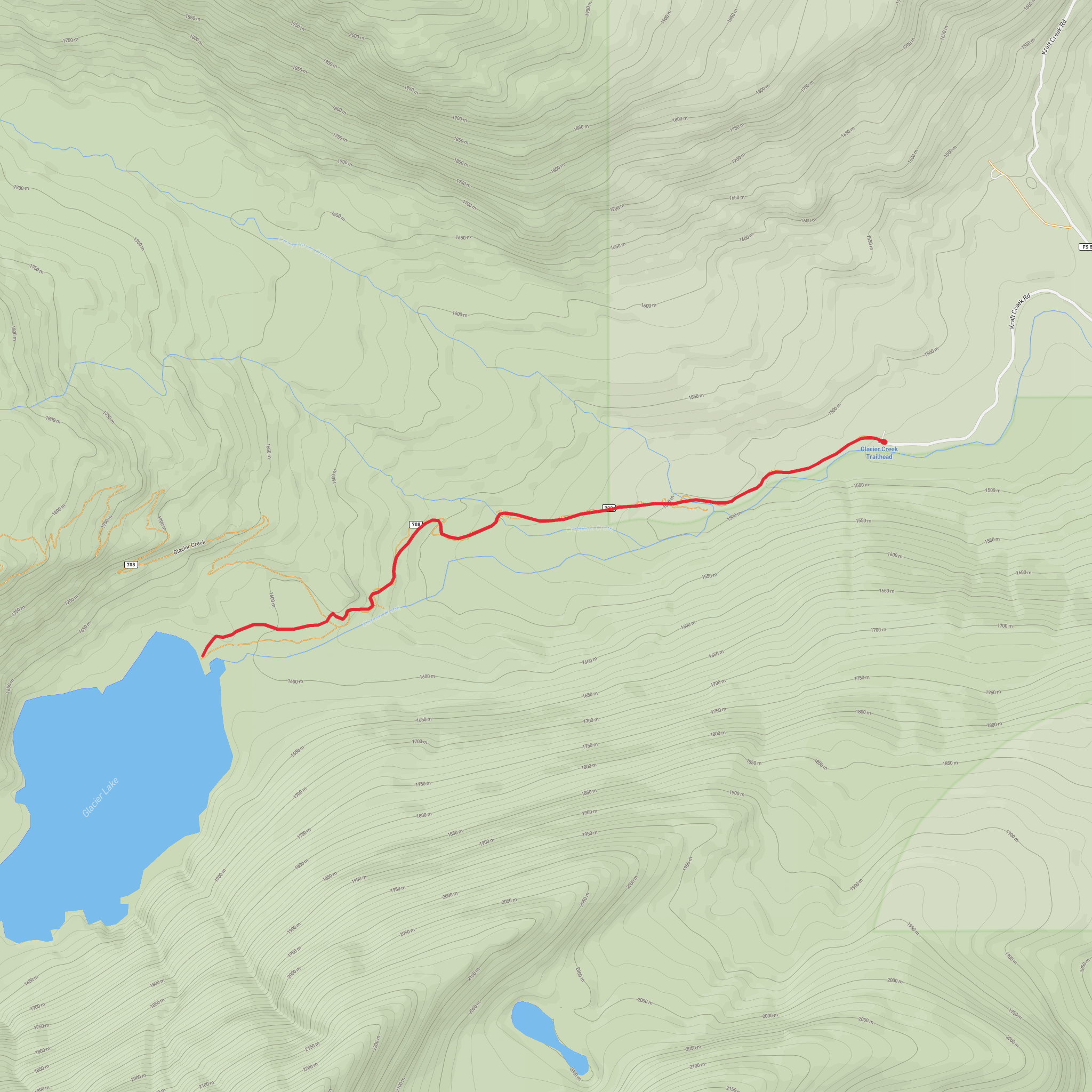Glacier Lake mobile static map