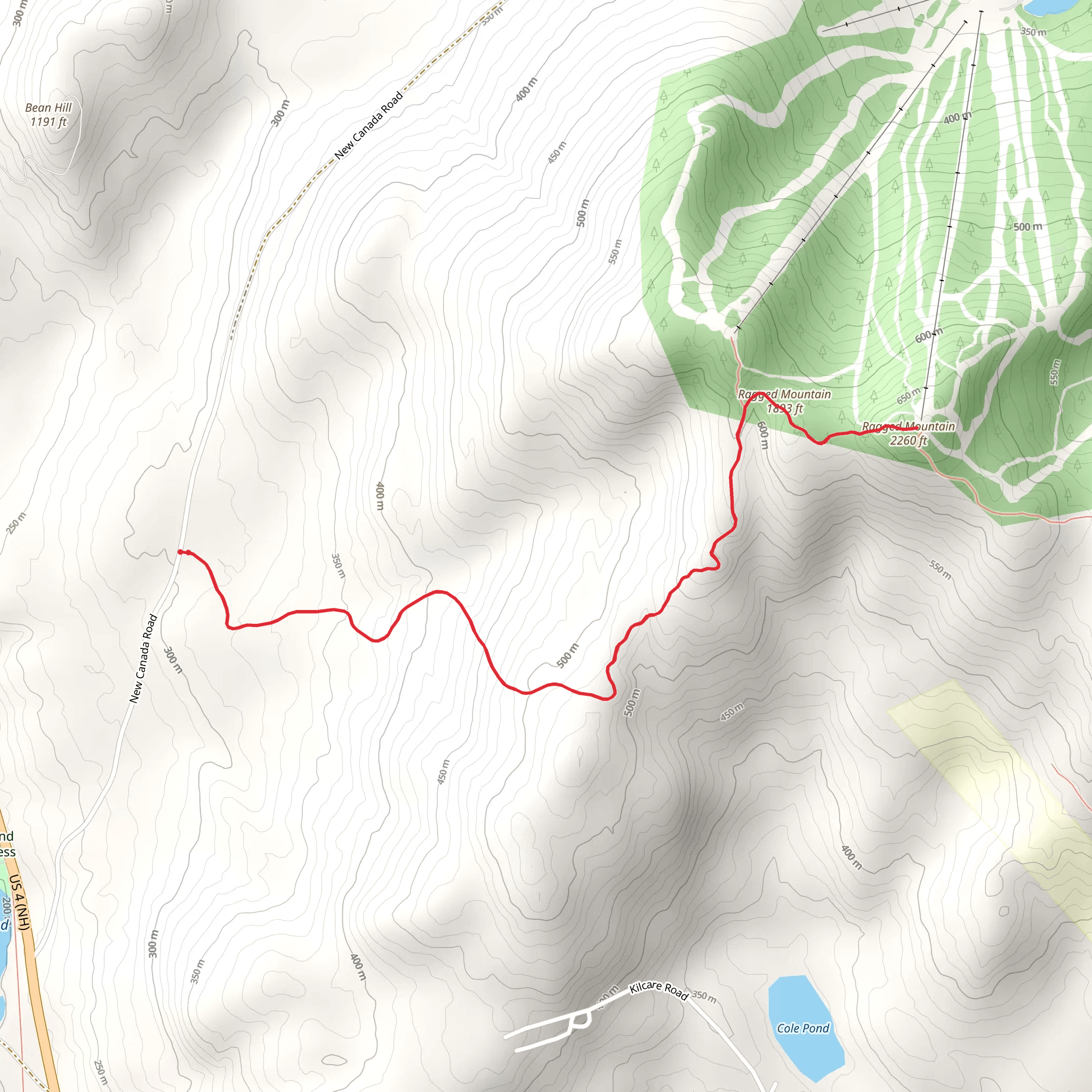 Ragged Mountains Trail mobile static map
