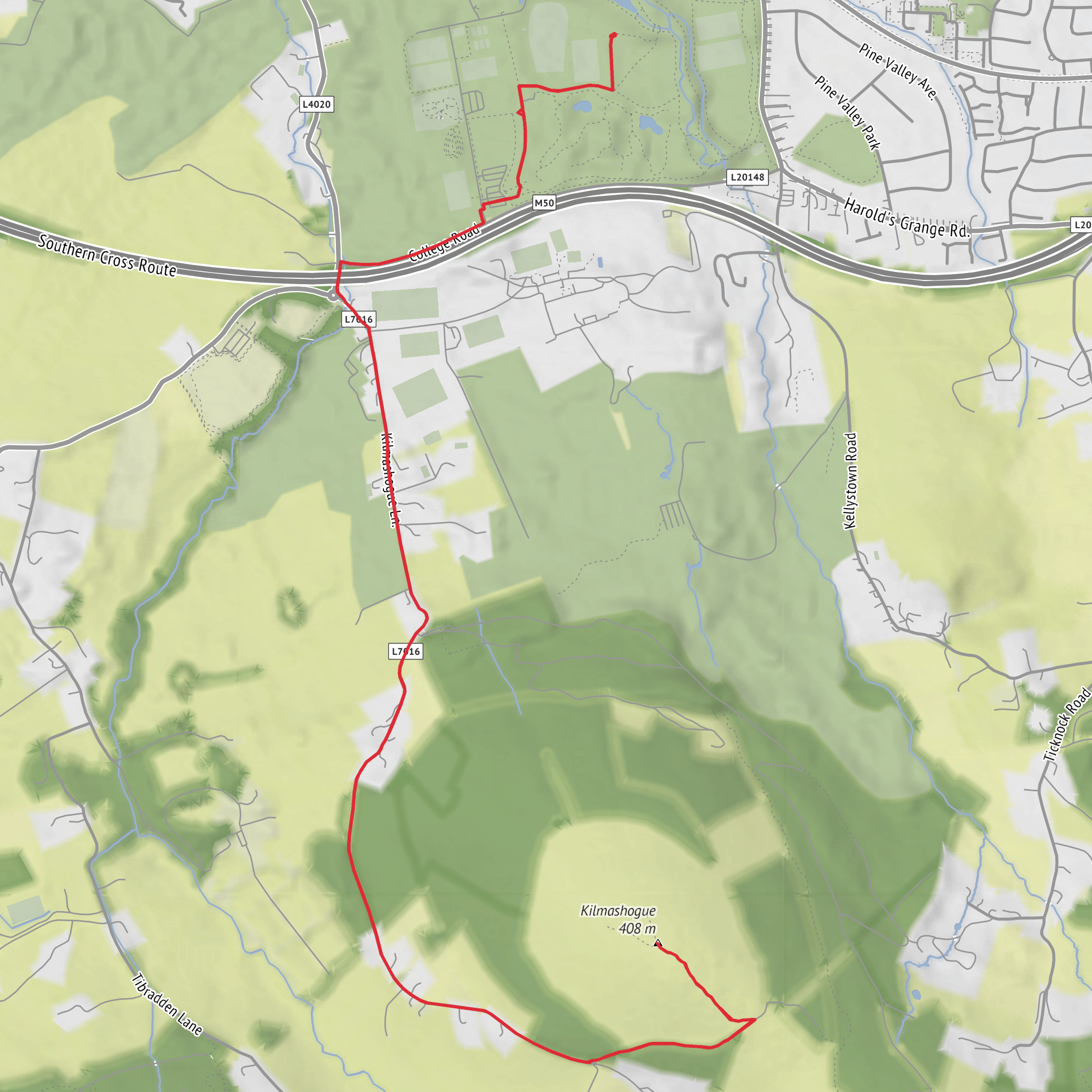 Kilmashogue Mountain mobile static map