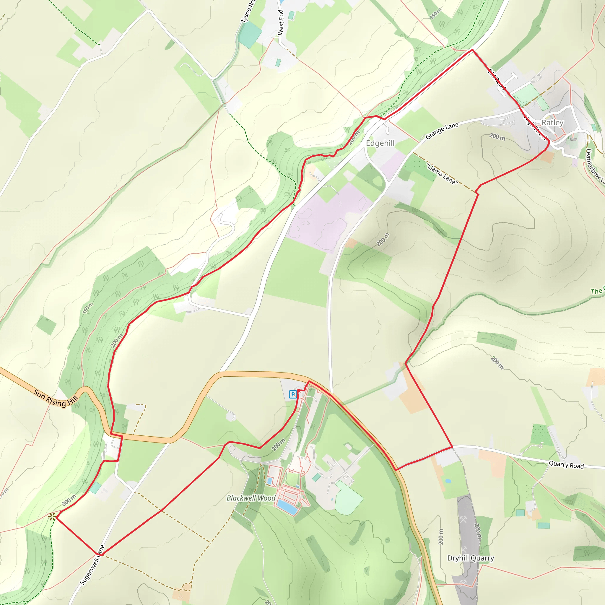 Edge Hill and Ratley Loop mobile static map