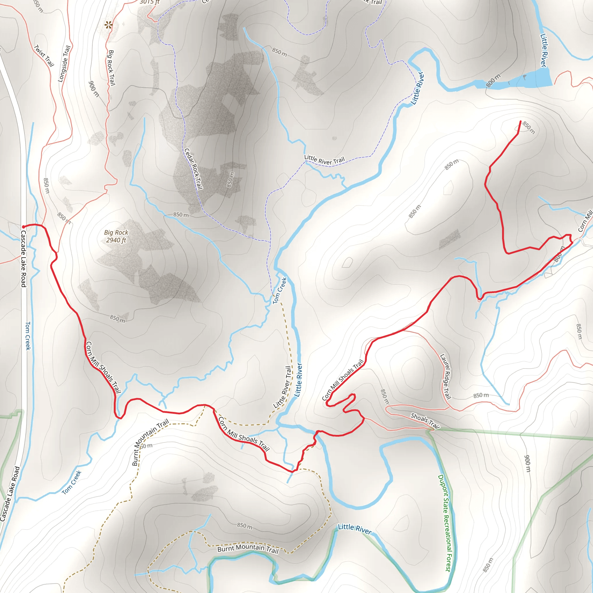 Corn Mill Shoals Trail - Long mobile static map