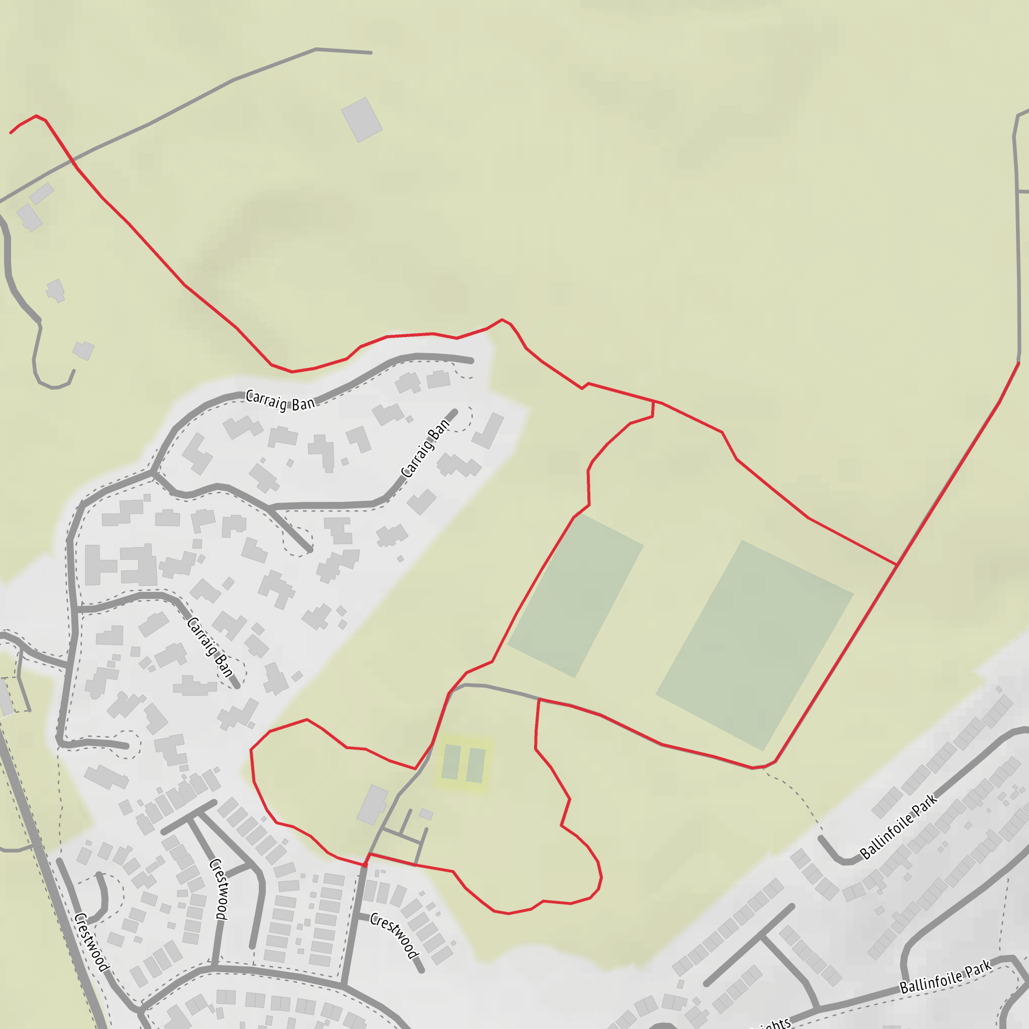 Crestwood and Ballinfoile Hill - Coolough mobile static map