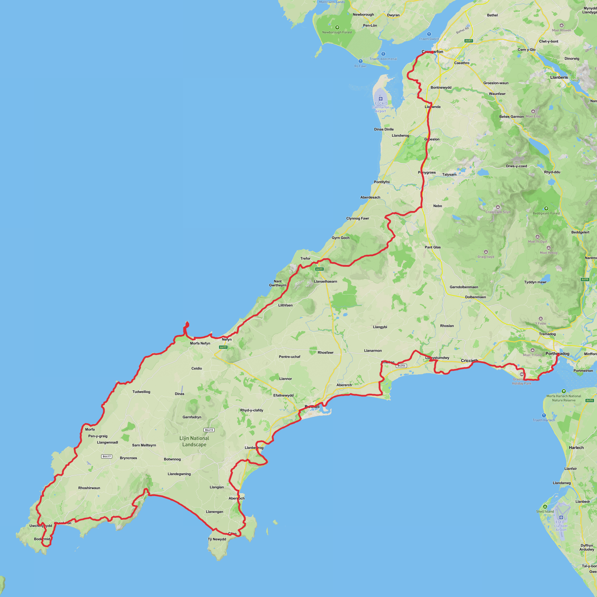 Llyn Peninsula Coastal Path mobile static map