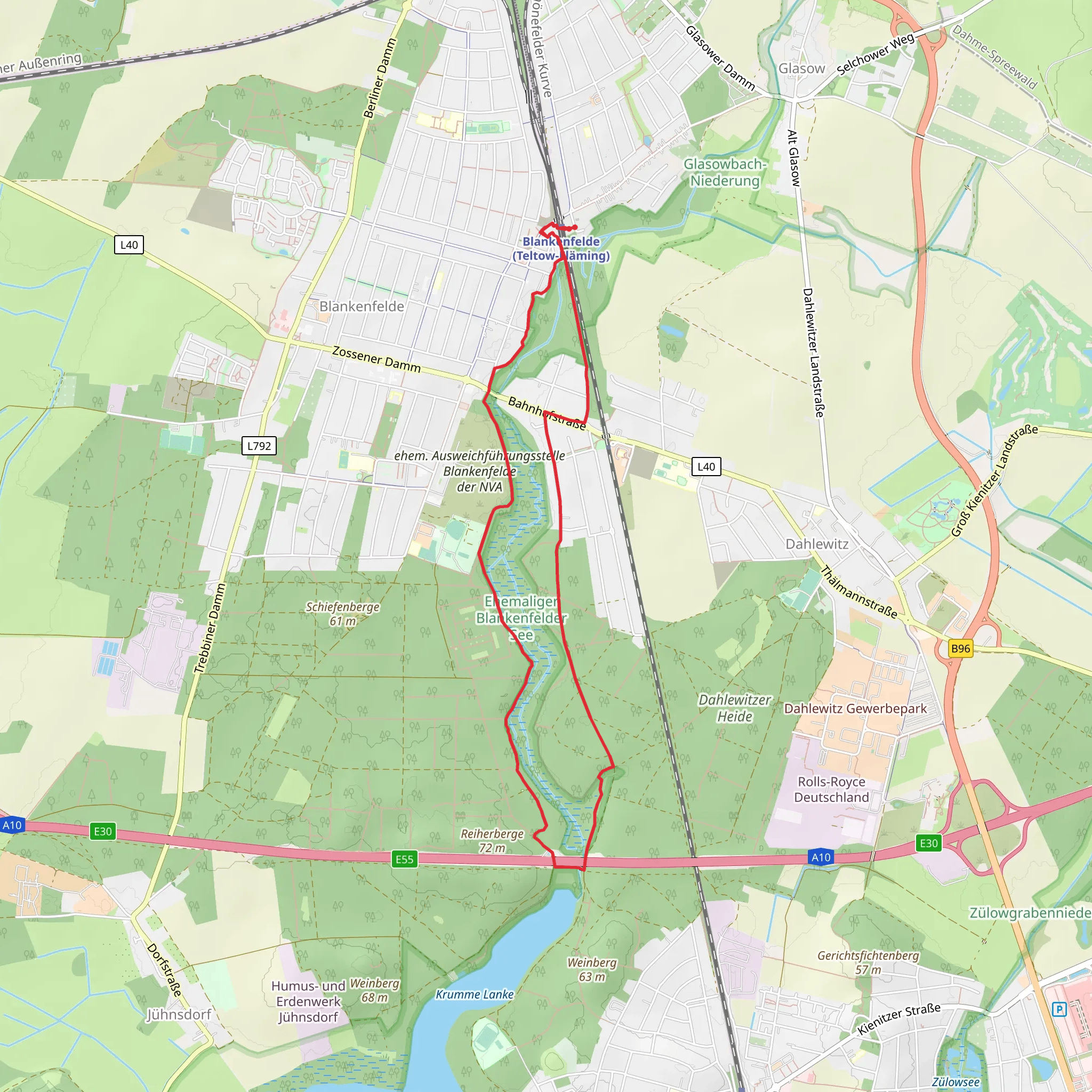 Dahlewitz Loop mobile static map