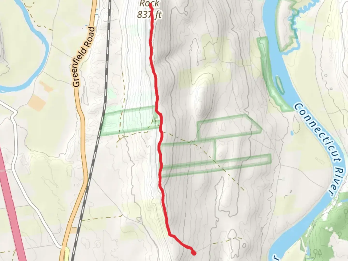 An image depicting the trail Pocumtuck Rock Trail and its surrounding area.