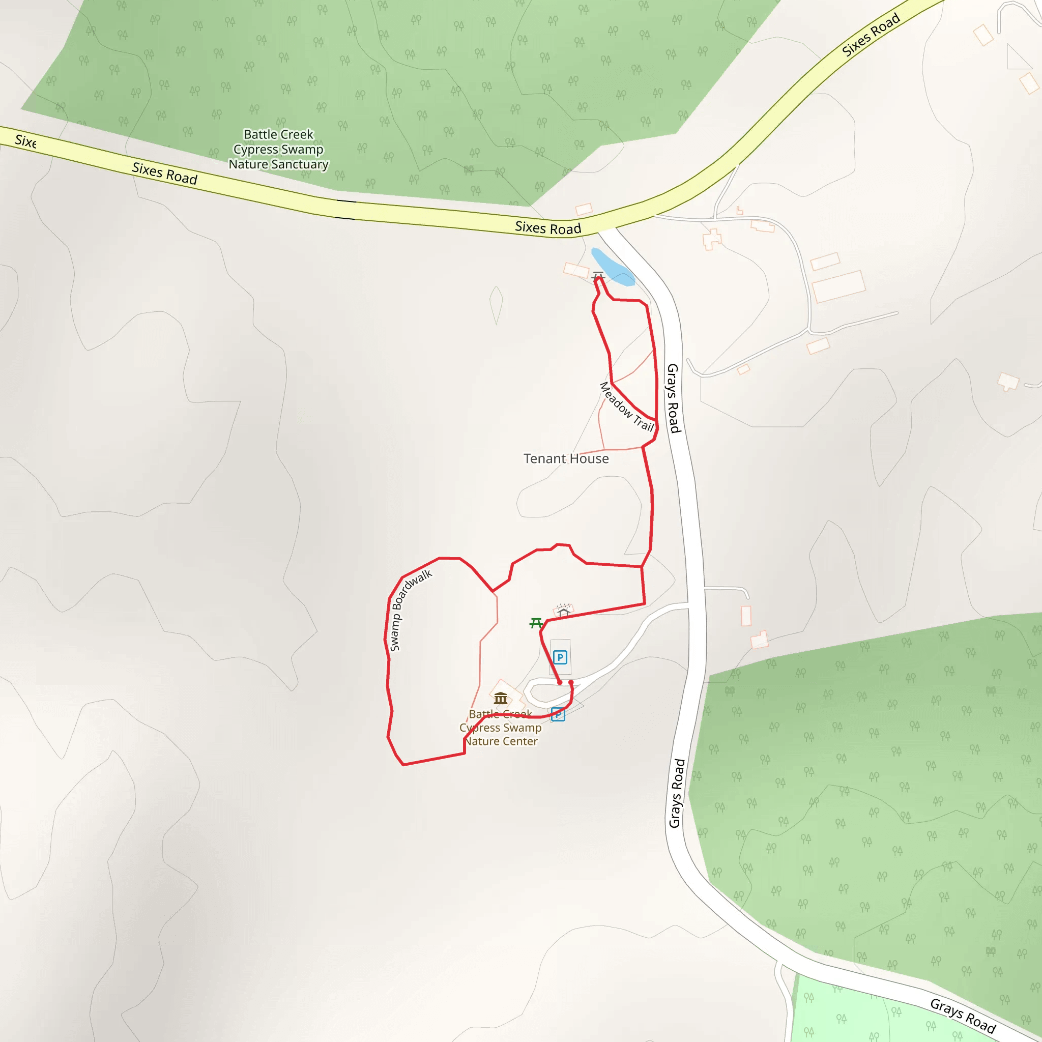 Swamp Boardwalk Loop mobile static map