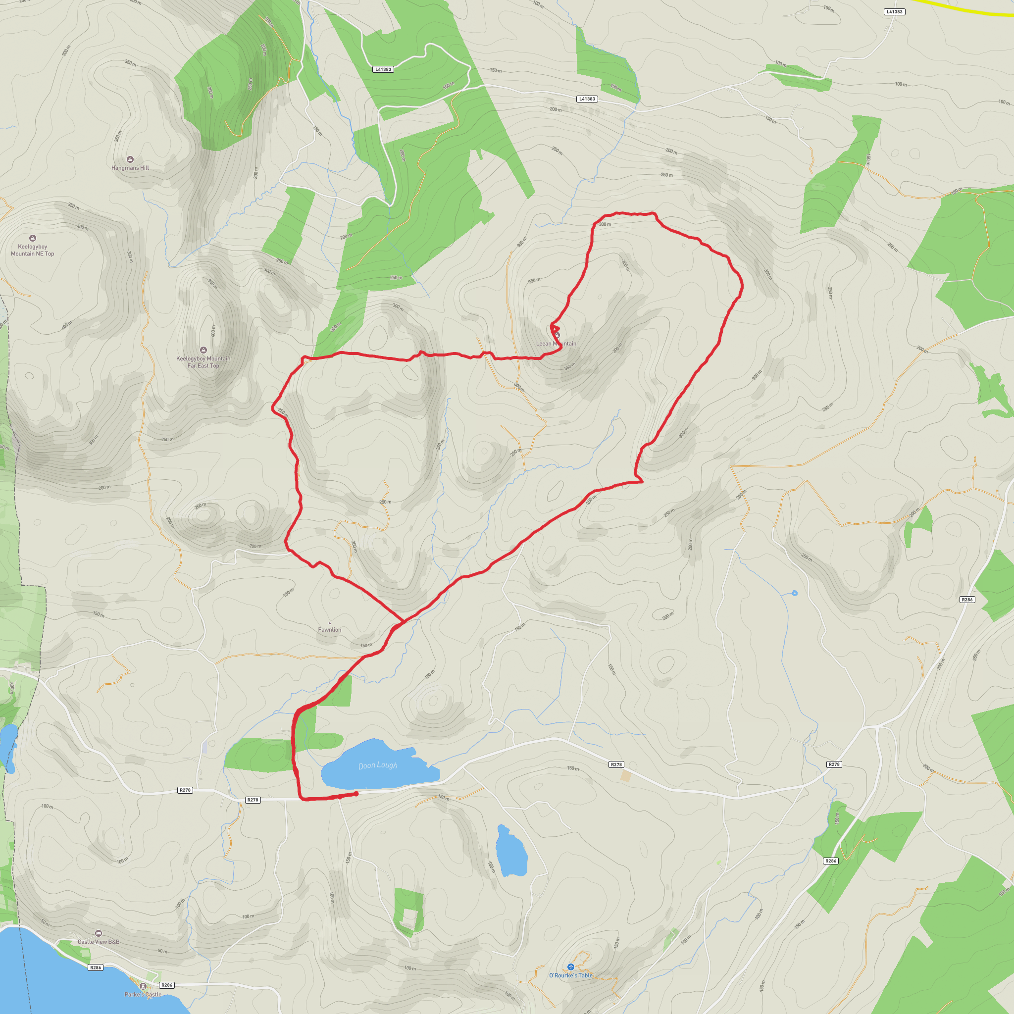 Doon Lough and Leen Circuit mobile static map