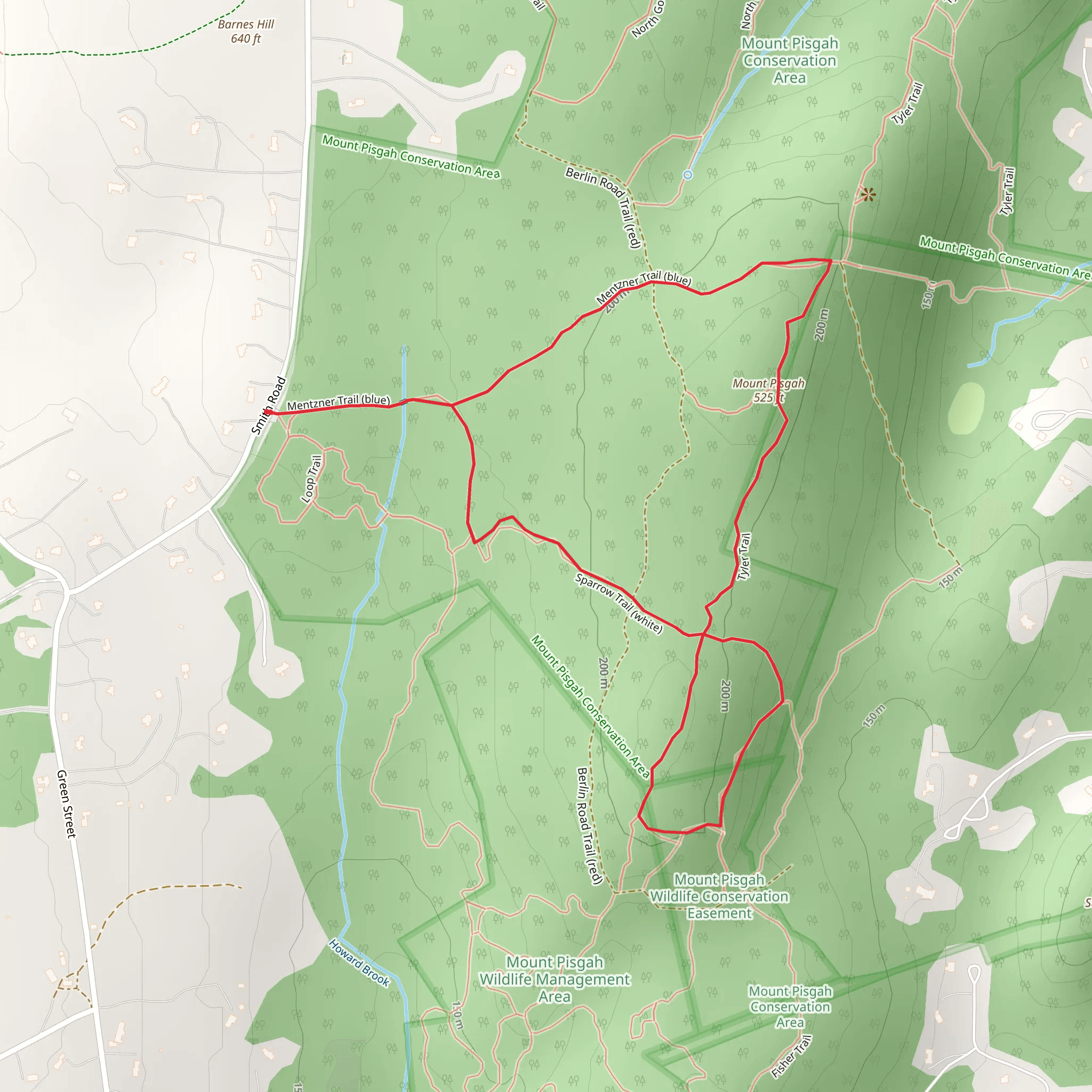 Mount Pisgah Loop via Mentzer Trail mobile static map