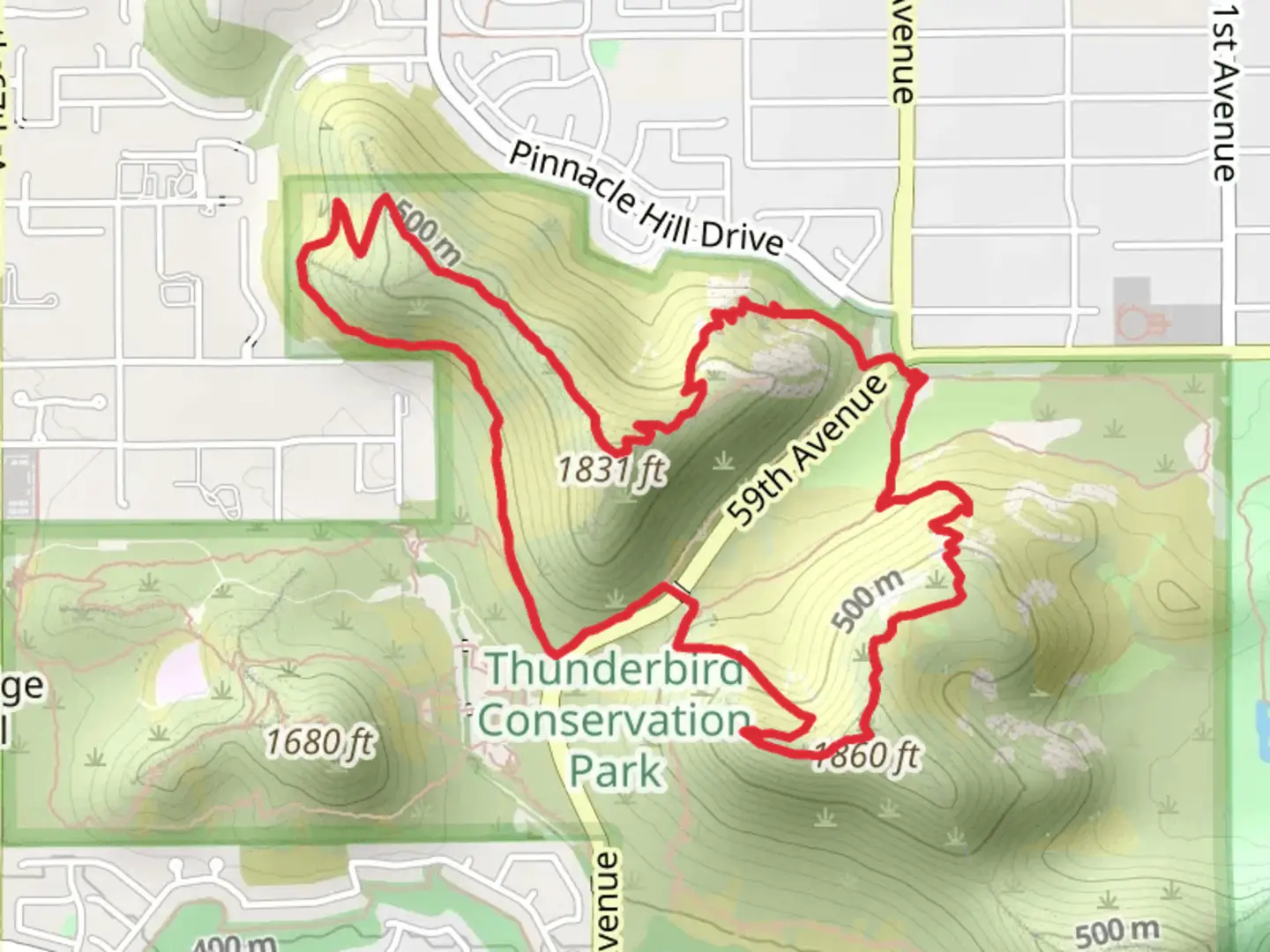 An image depicting the trail H-2 Trail H-3 Trail Loop and its surrounding area.