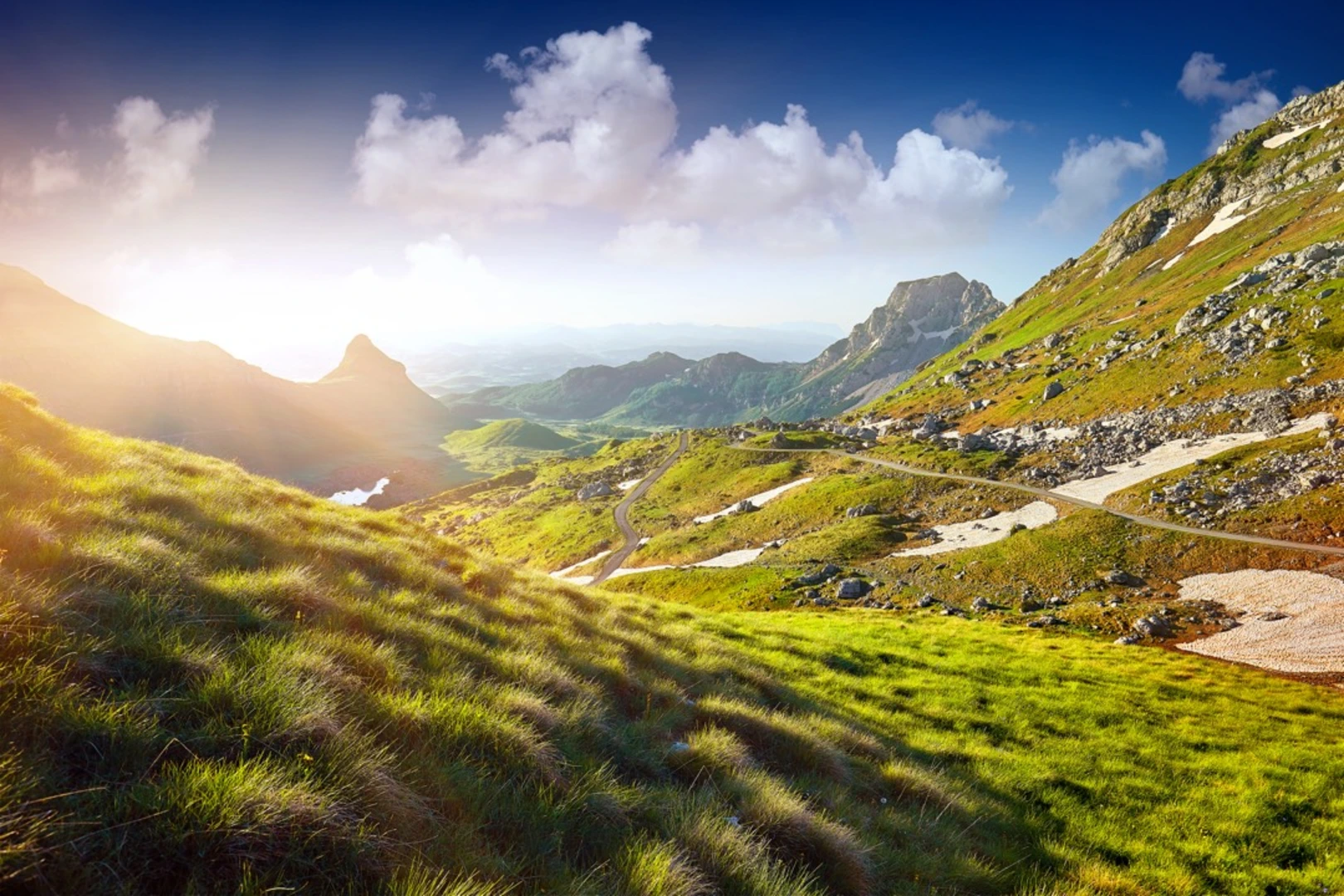 An image depicting the trail Peaks of the Balkans and its surrounding area.