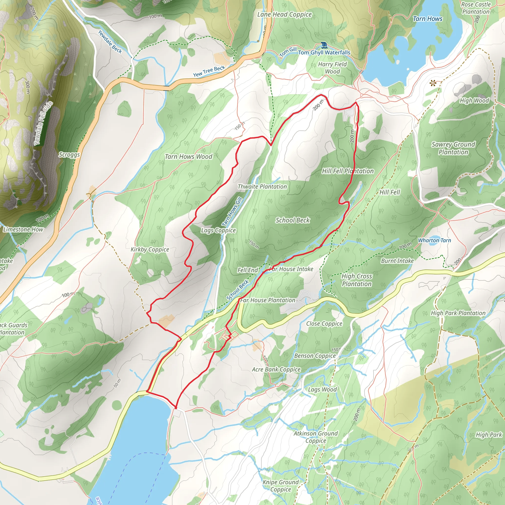 Monk Coniston Loop mobile static map