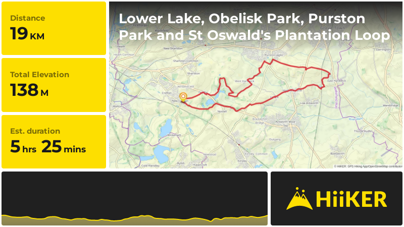 Lower Lake, Obelisk Park, Purston Park and St Oswald's Plantation Loop