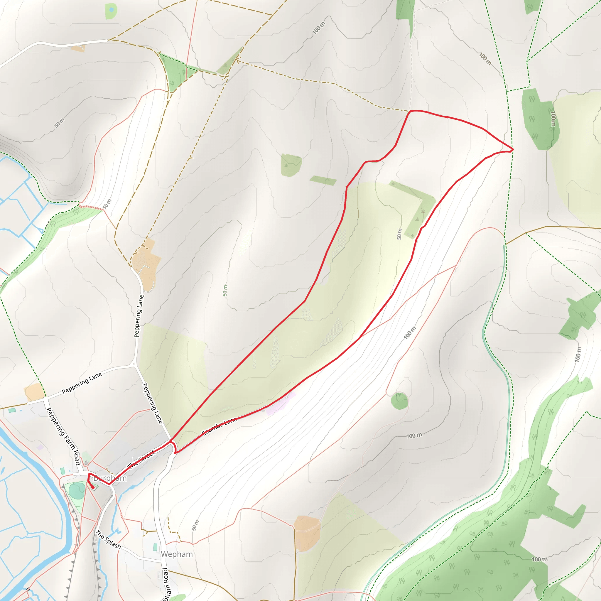 Burpham Country Park Loop mobile static map
