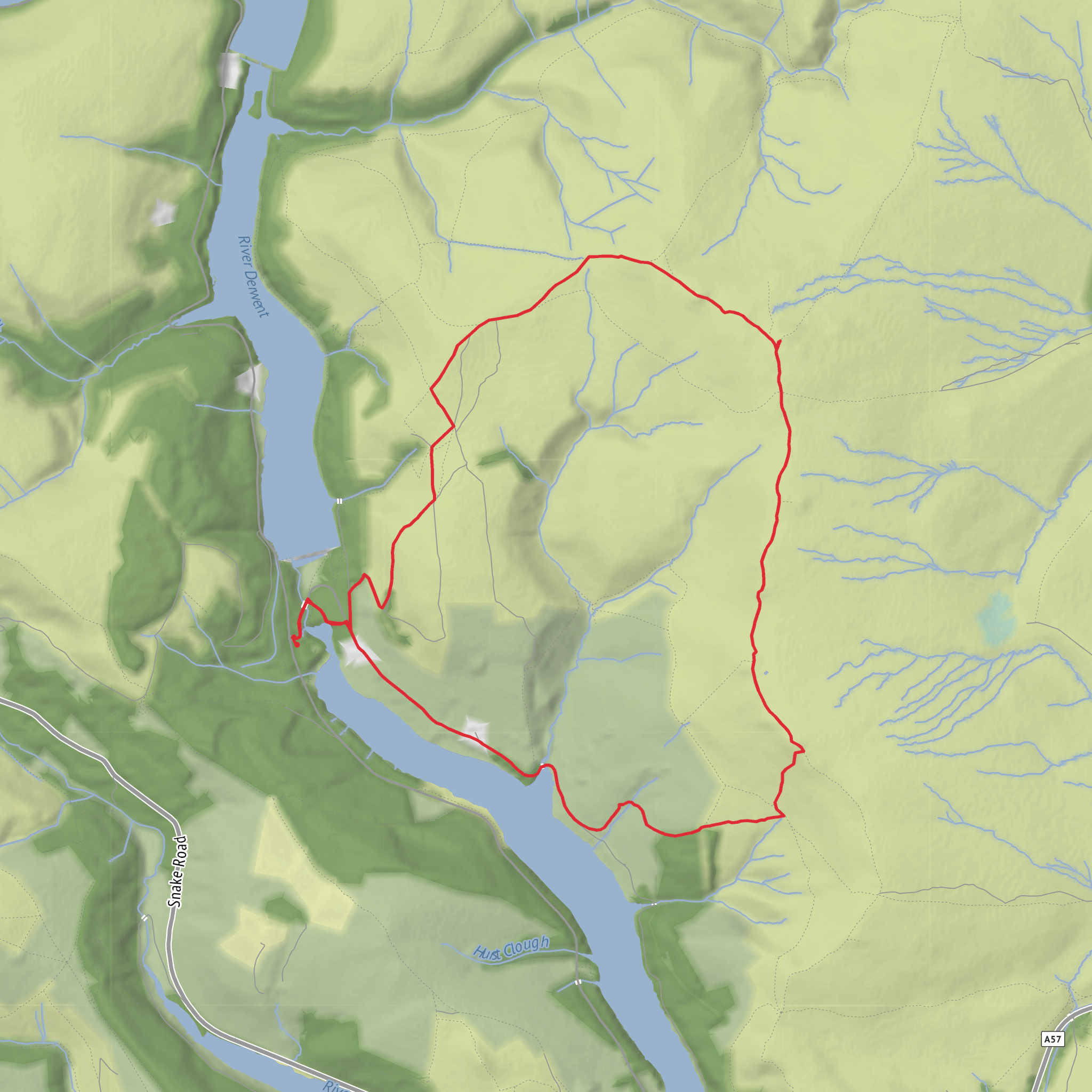 Hike from Fairholmes, Lost Lad and White Tor mobile static map