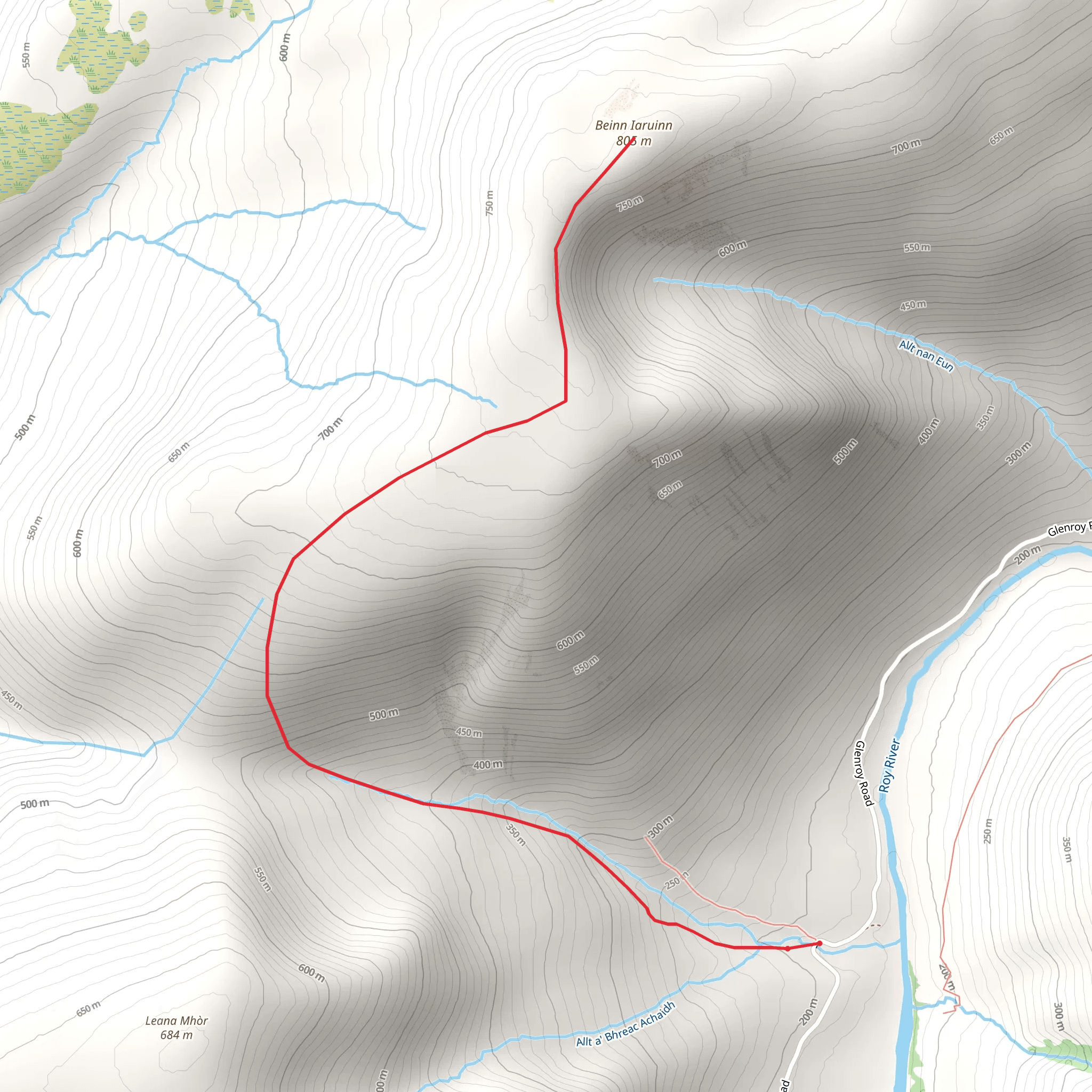 Beinn Iaruinn mobile static map