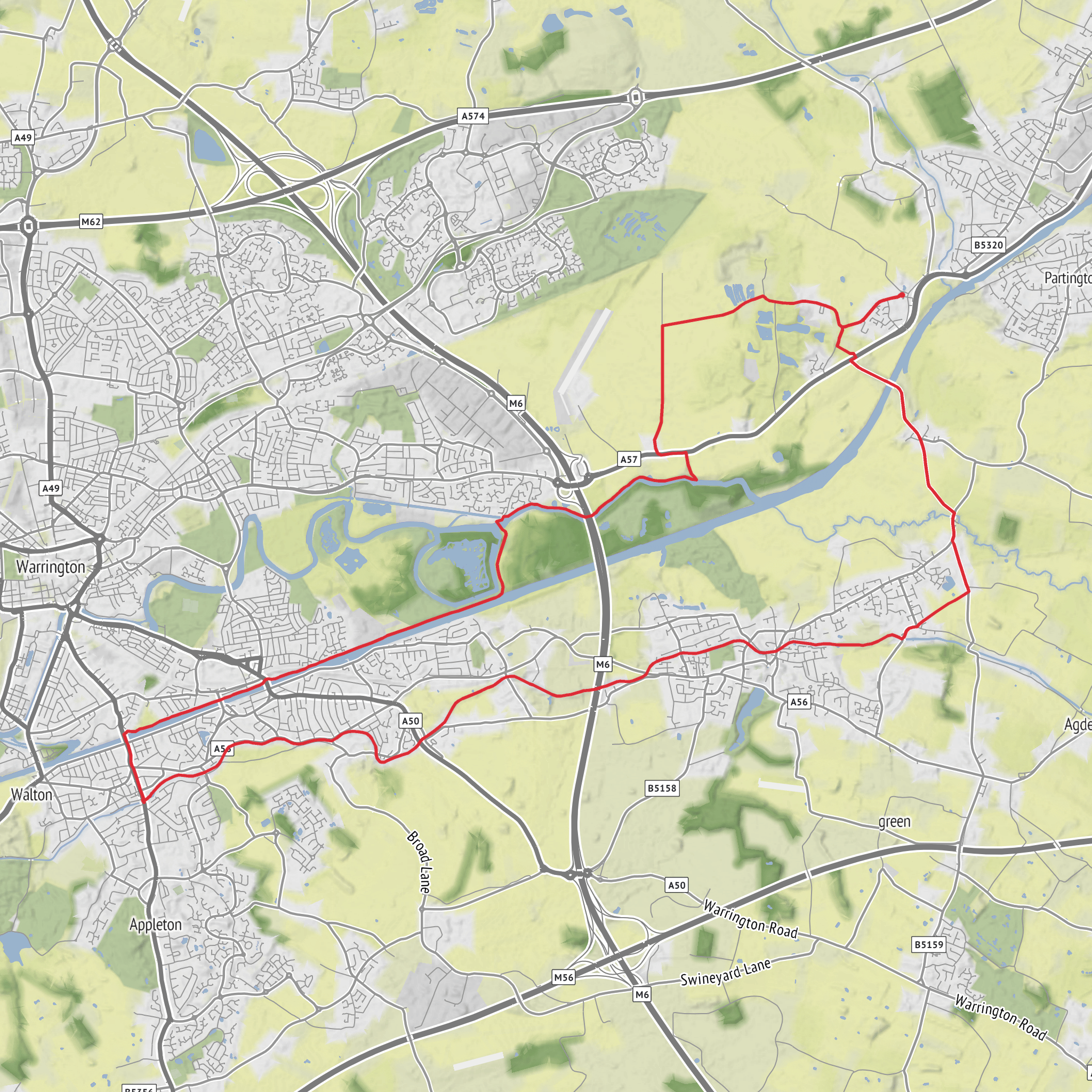 Rixton-StocktonHeath-Lymm Loop mobile static map